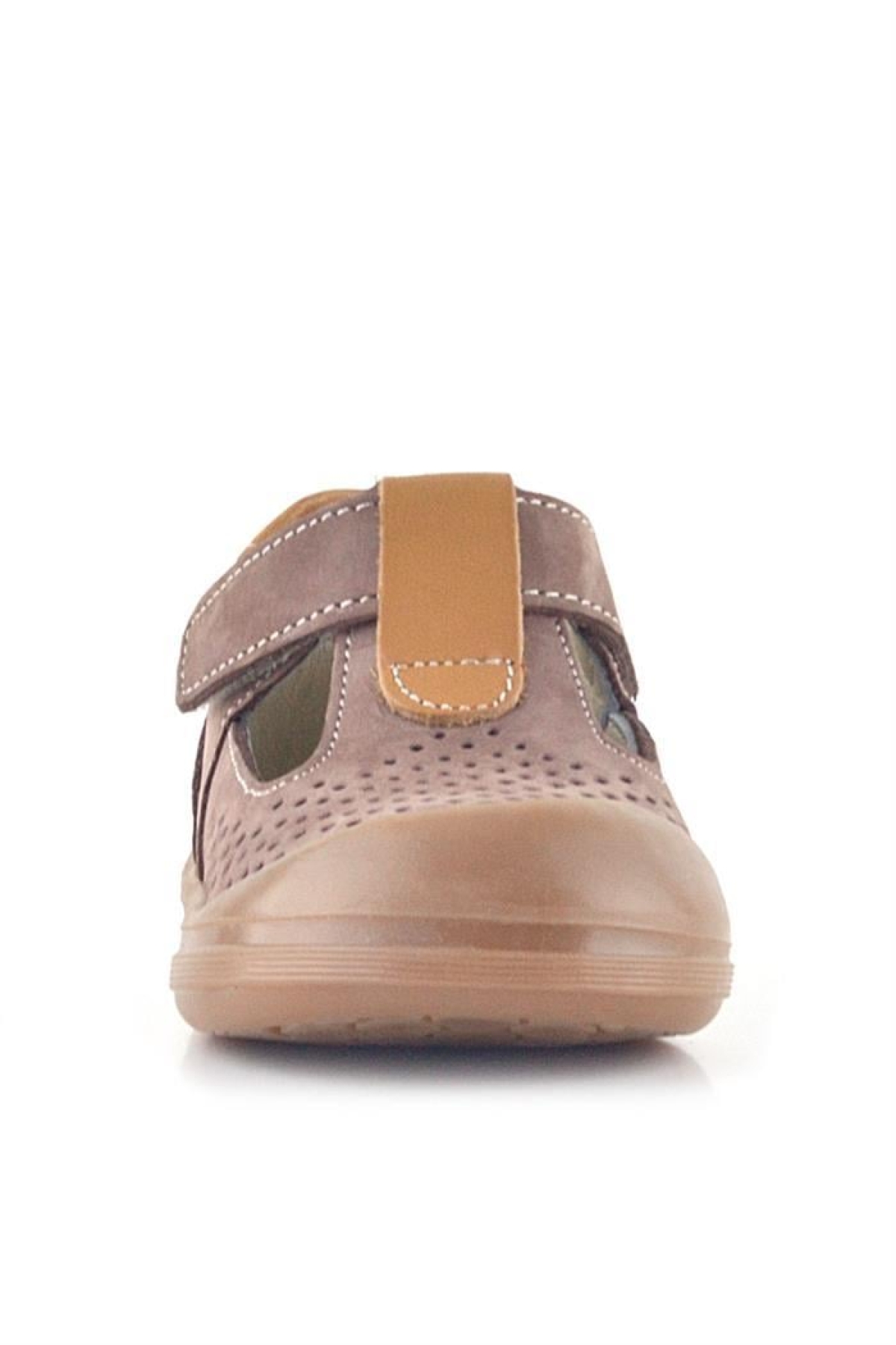 Shaun Hakiki Deri Kum Taba Cırtlı Anatomik Bebek Sandalet - Görsel 4