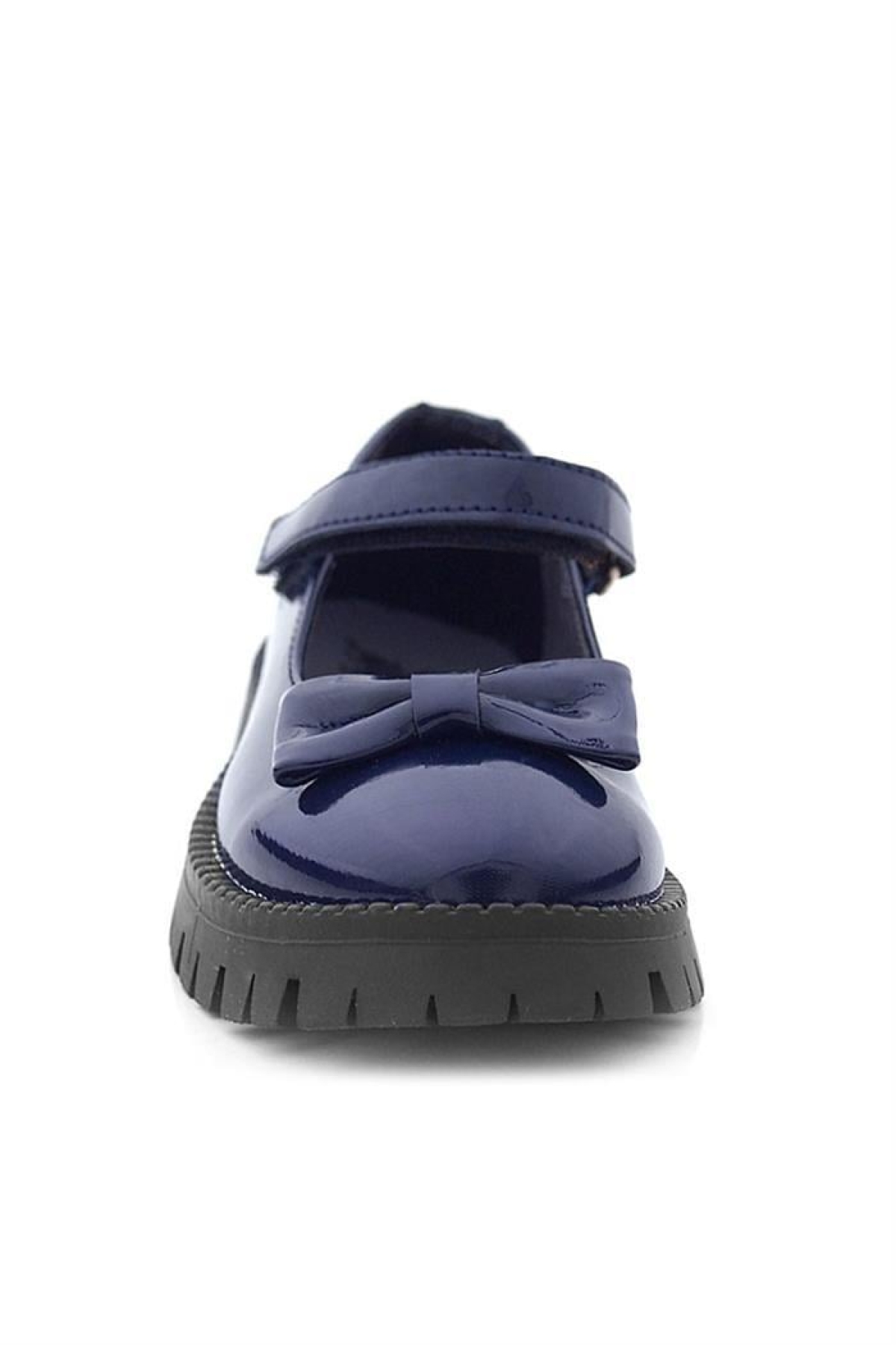 Lacivert Rugan Kalın Tabanlı Cırtlı Kız Çocuk Babet - Görsel 5