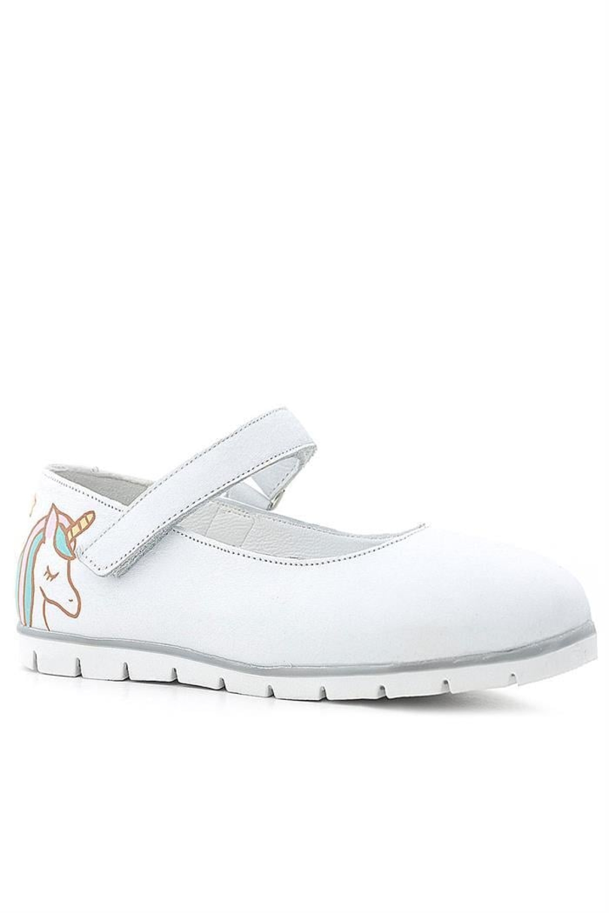 Tbons Özel Tasarım Hakiki Deri Beyaz Kız Çocuk Babet Ayakkabı - Görsel 2