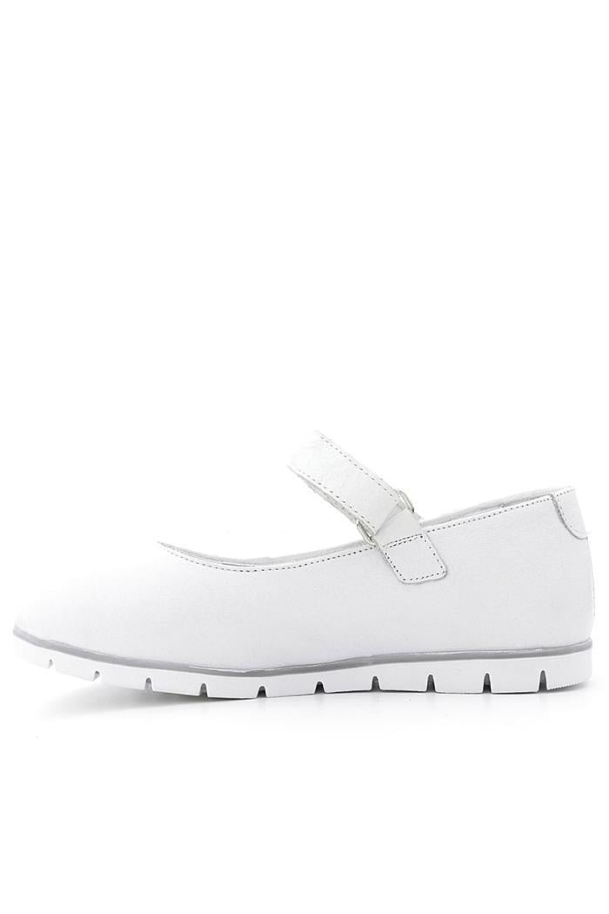 Tbons Özel Tasarım Hakiki Deri Beyaz Kız Çocuk Babet Ayakkabı - Görsel 5