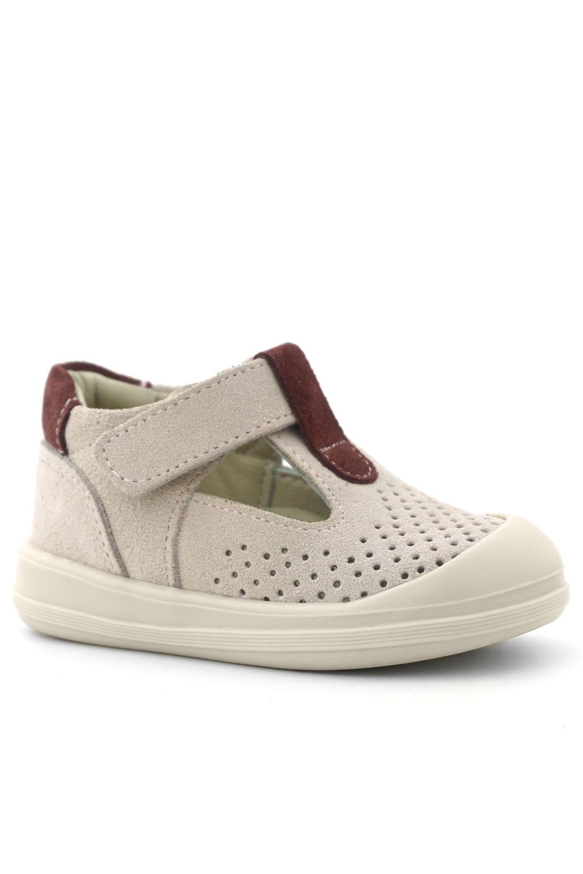 Shaun Hakiki Deri Lila Mor Cırtlı Anatomik Bebek Sandalet - Görsel 4