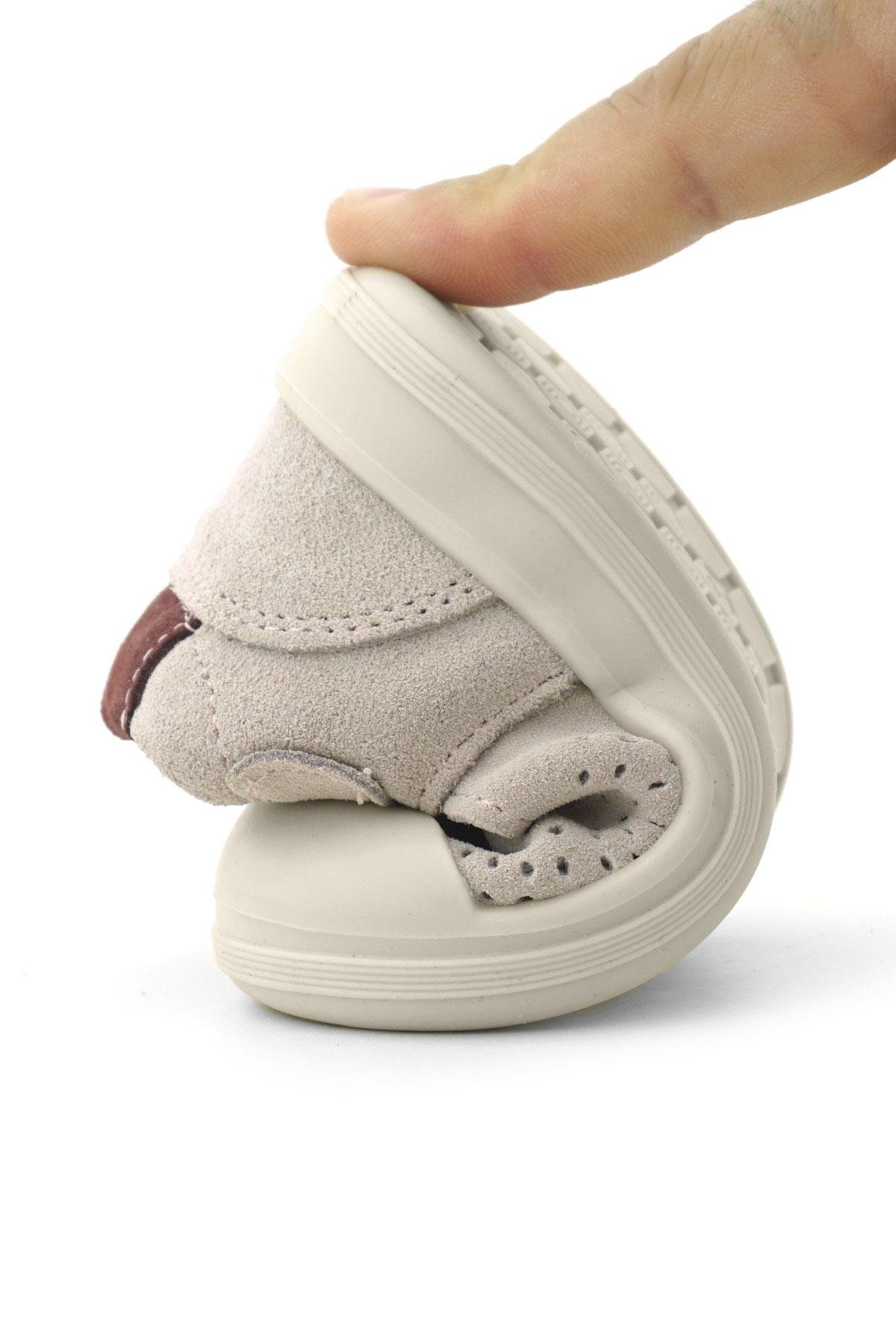 Shaun Hakiki Deri Lila Mor Cırtlı Anatomik Bebek Sandalet - Görsel 11