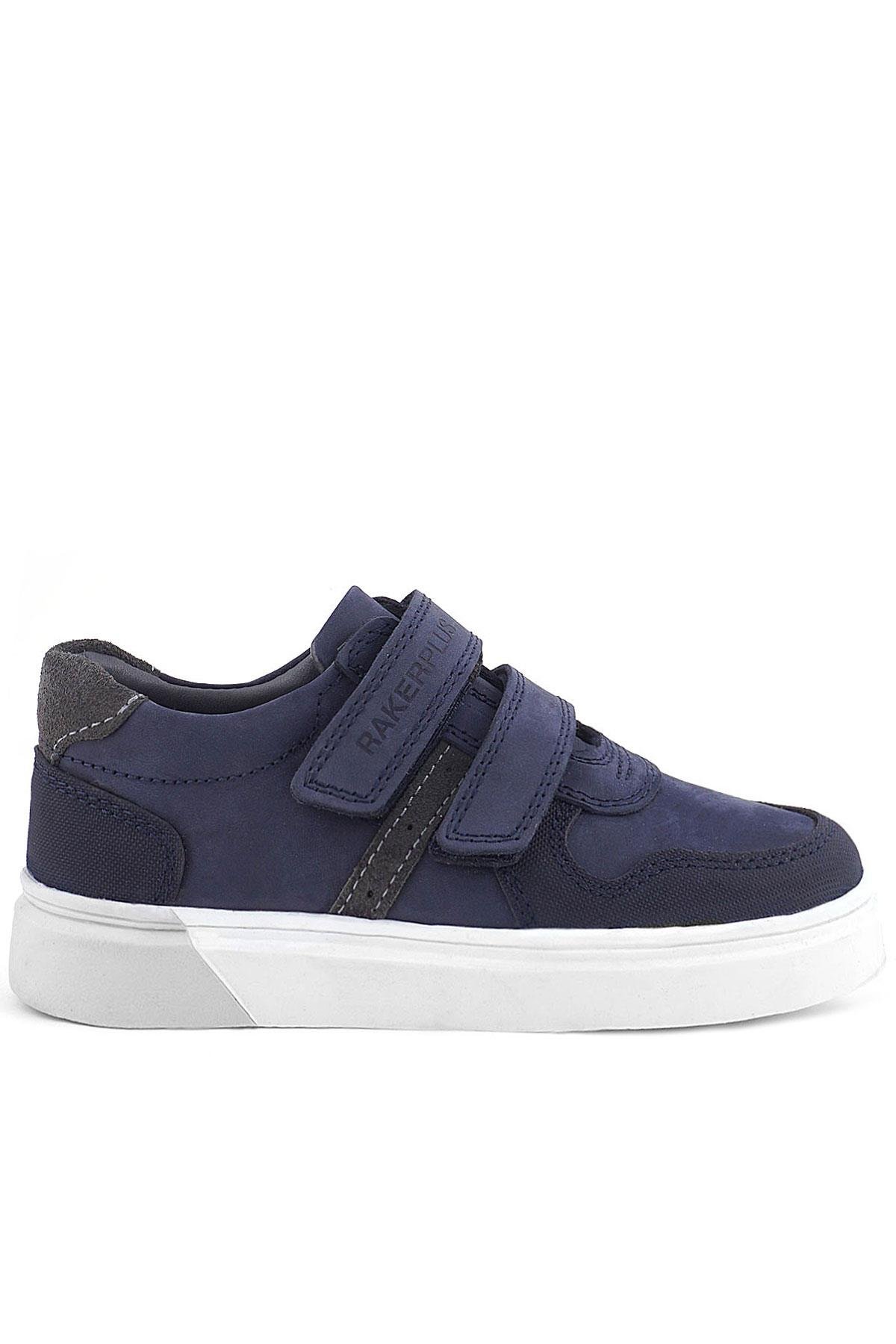 Lacivert Nubuk Cırtlı Hakiki Deri Erkek Çocuk Ayakkabı - Görsel 4
