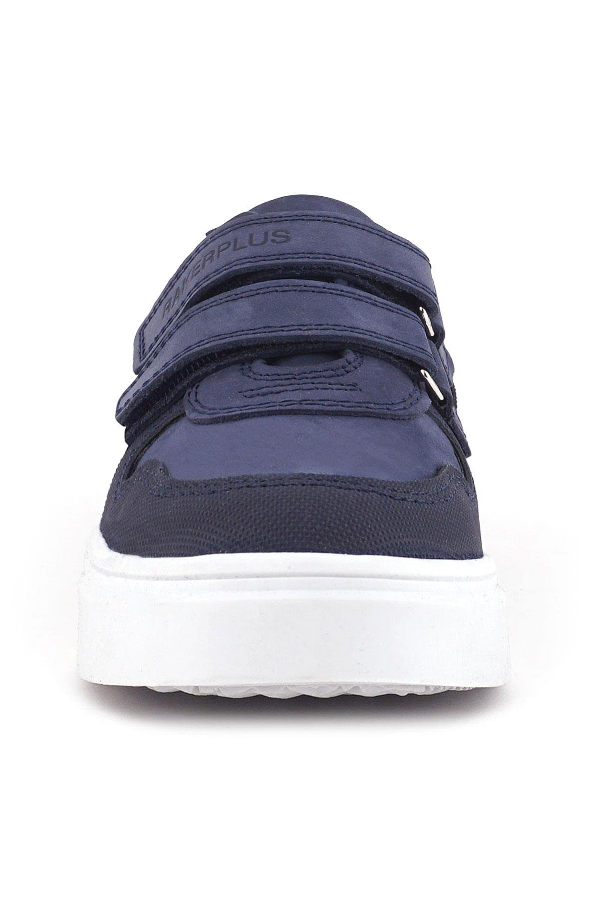 Lacivert Nubuk Cırtlı Hakiki Deri Erkek Çocuk Ayakkabı - Görsel 5