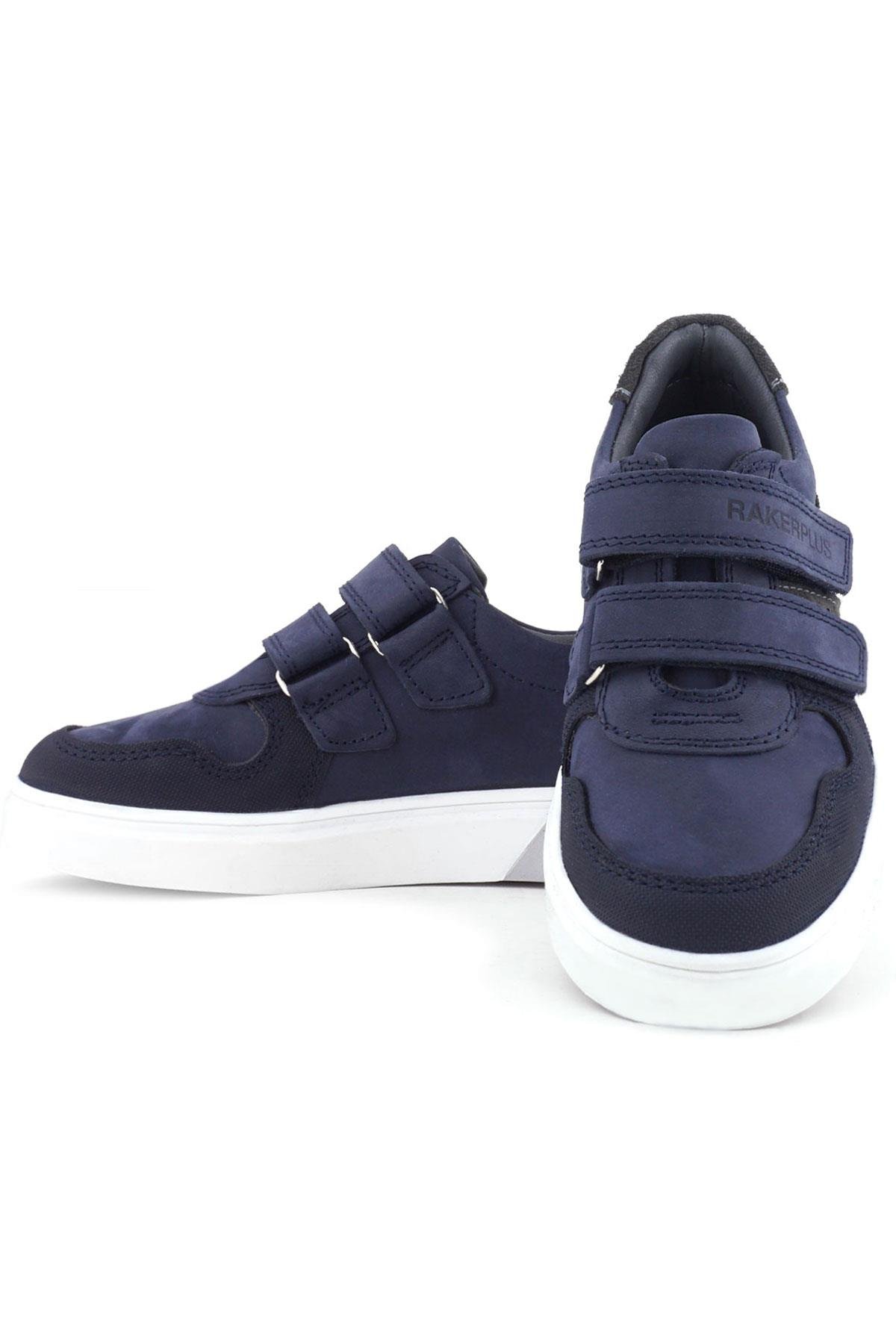 Lacivert Nubuk Cırtlı Hakiki Deri Erkek Çocuk Ayakkabı - Görsel 10