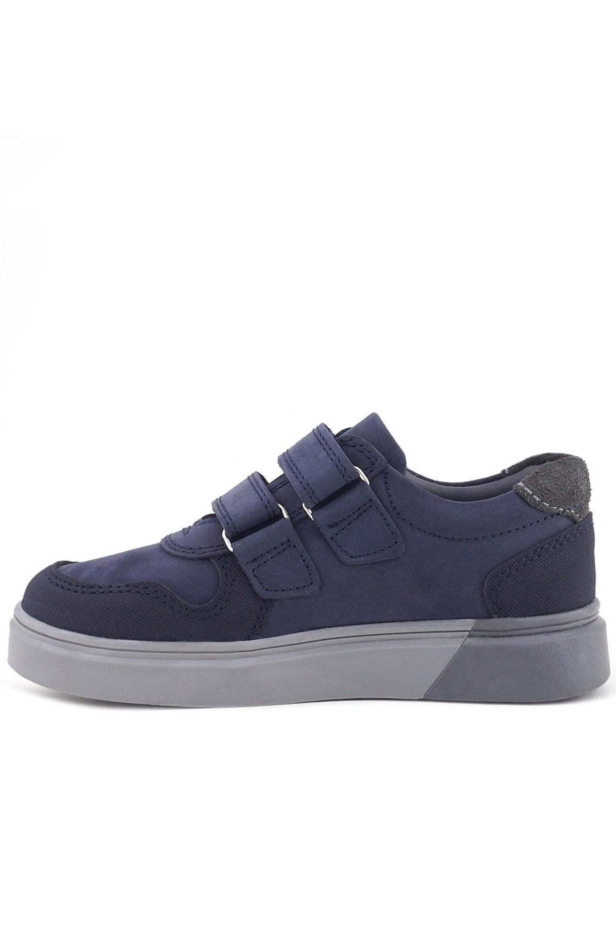 Lacivert Nubuk Cırtlı Hakiki Deri Erkek Çocuk Okul Ayakkabı - Görsel 6