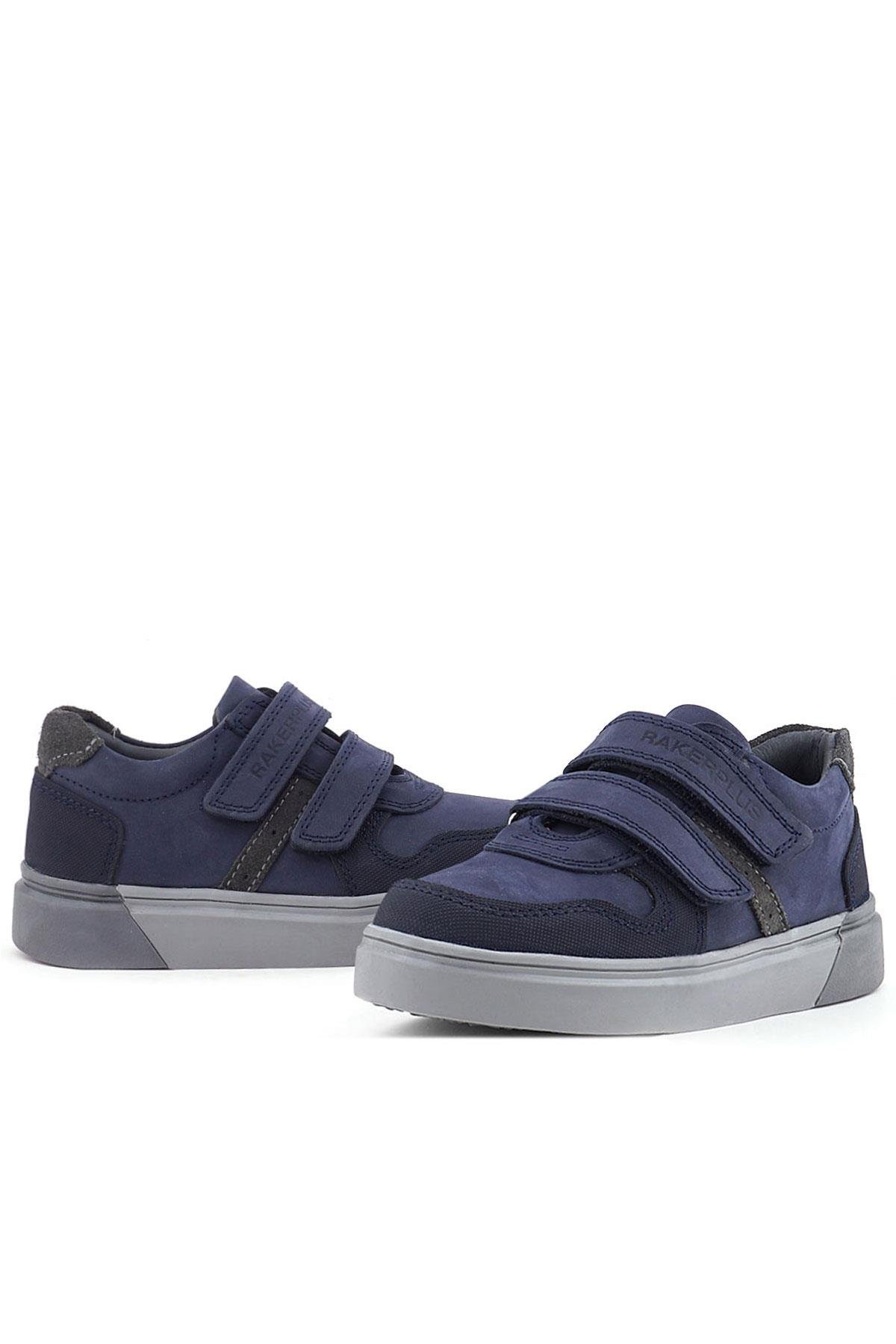 Lacivert Nubuk Cırtlı Hakiki Deri Erkek Çocuk Okul Ayakkabı - Görsel 9