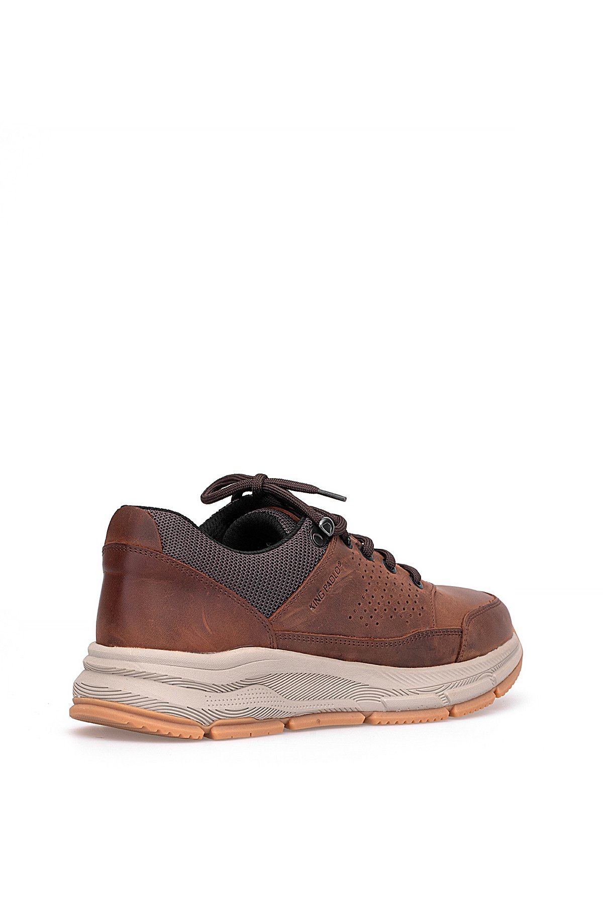 I1287 Kruvasan Erkek Hakiki Deri Yürüyüş Ayakkabısı Taba - Görsel 5