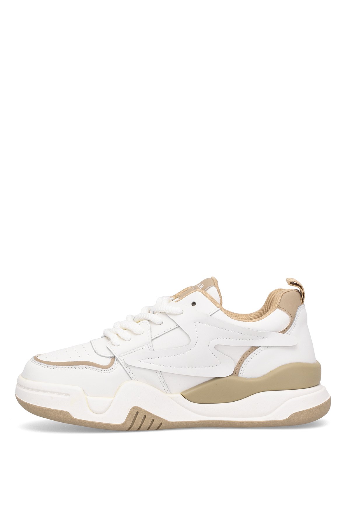 121230051 Maya 25K Kadın Hakiki Deri Klasik Sneaker Bej - Görsel 4