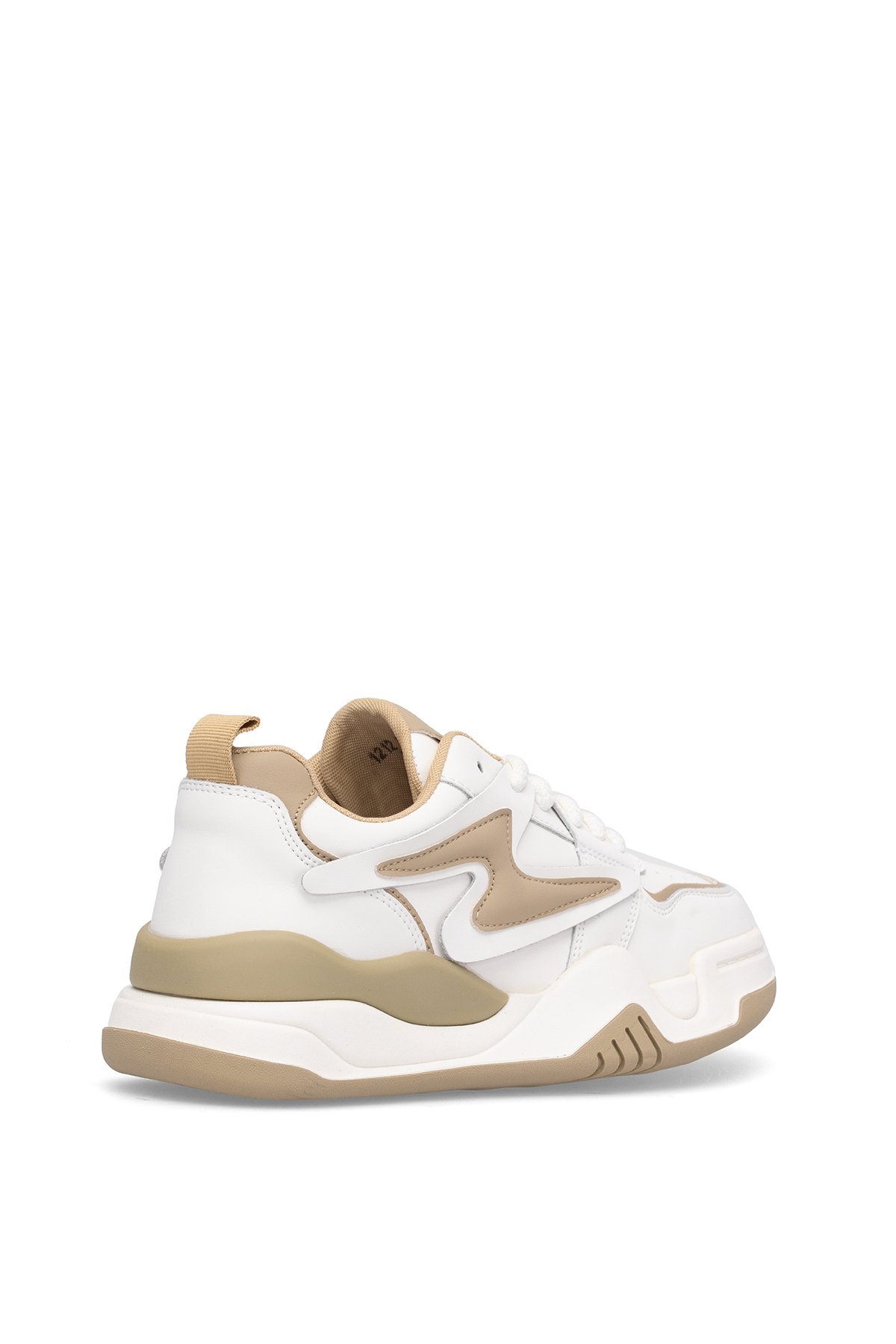 121230051 Maya 25K Kadın Hakiki Deri Klasik Sneaker Bej - Görsel 5