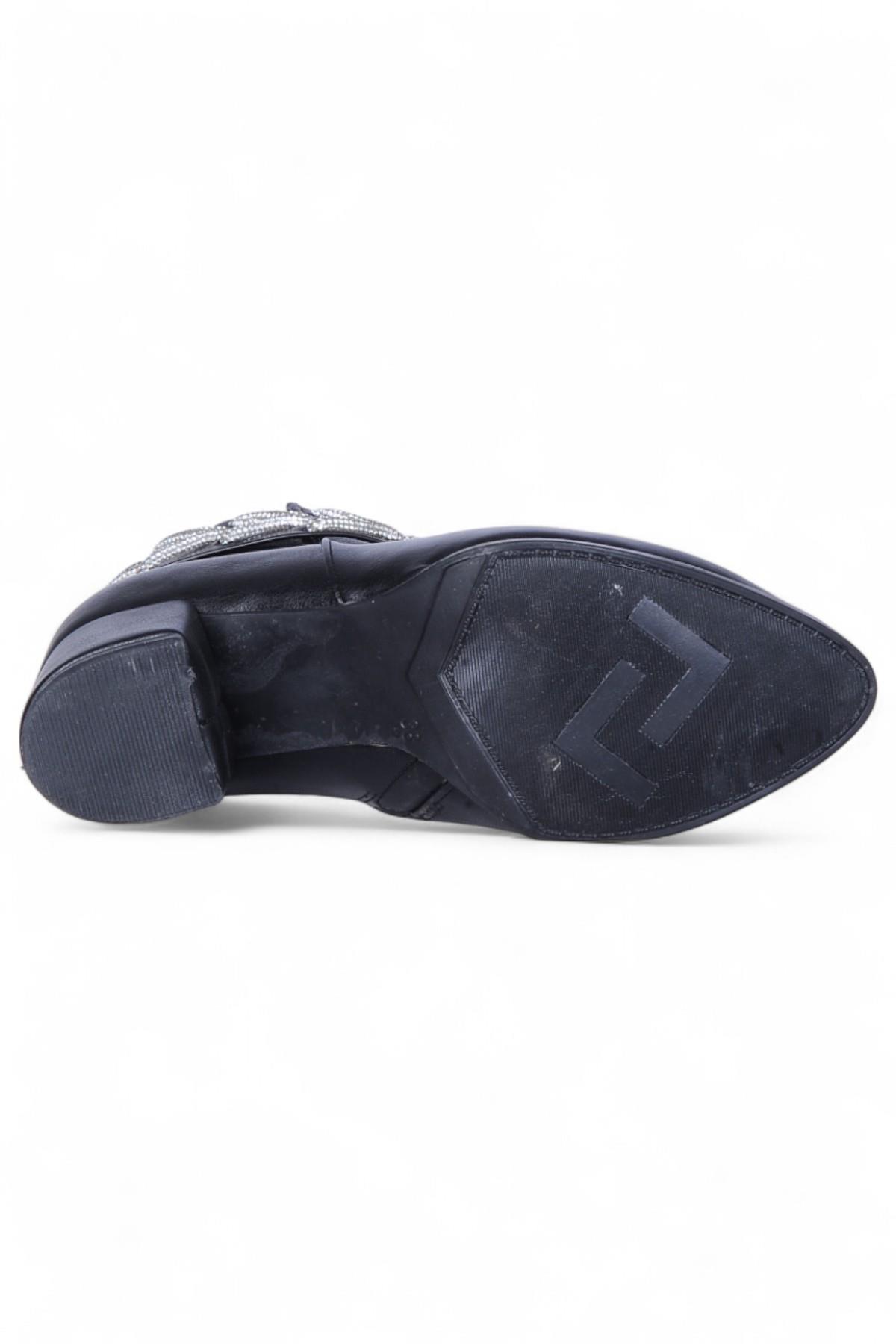 By14 Cilt Siyah Ayışığı Kadın 7Cm Topuklu Bot - Görsel 4