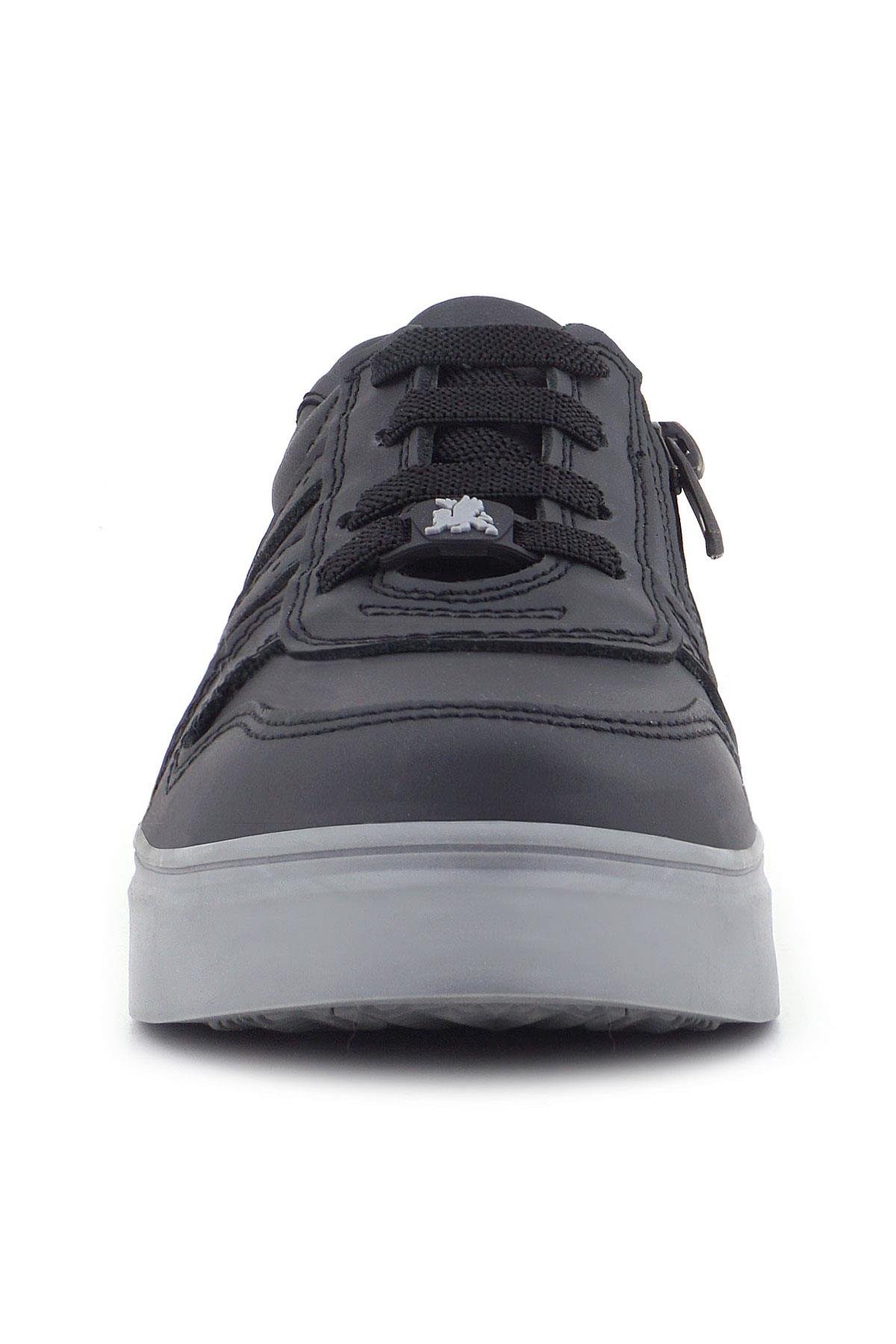 Hakiki Deri Siyah Gri Tabanlı Günlük Erkek Çocuk Okul Ayakkabısı - Görsel 5