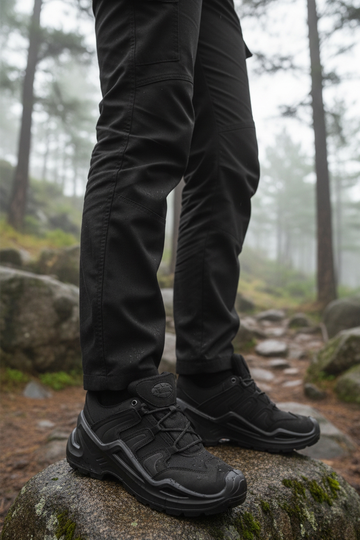 Siyah Su Geçirmez Kaymaz Erkek Outdoor Ayakkabı P3103 M - Görsel 4