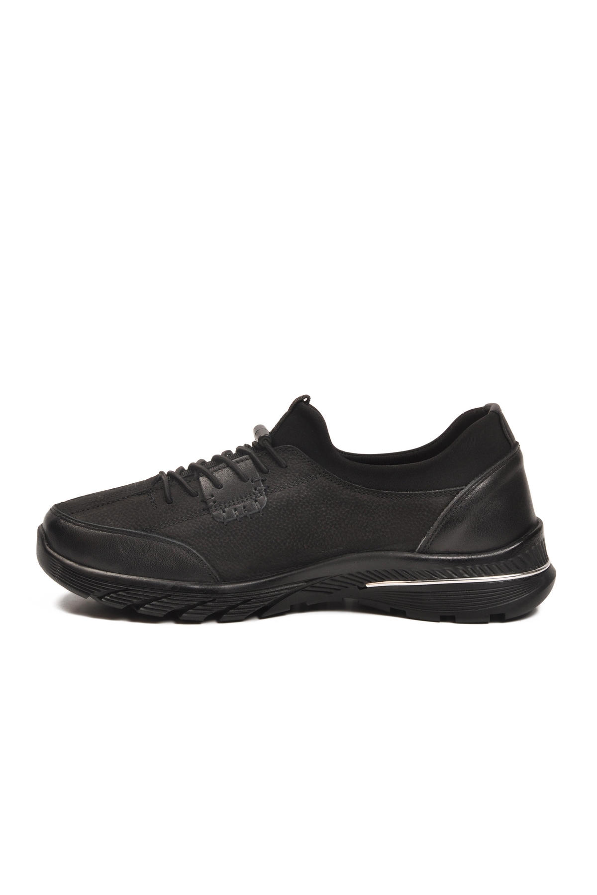 Siyah Nubuk Hakiki Deri Anatomik Kadın Casual Ayakkabı PLV061 Z - Görsel 5