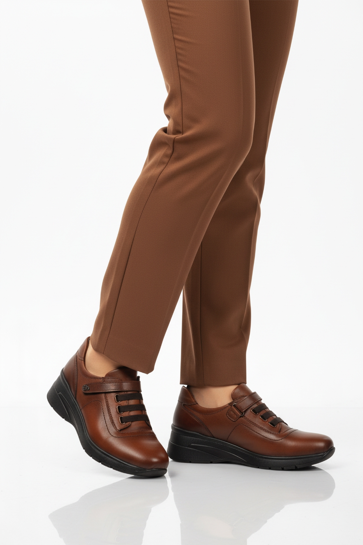 Taba Hakiki Deri Anatomik Kadın Casual Ayakkabı PLV144 Z - Görsel 2