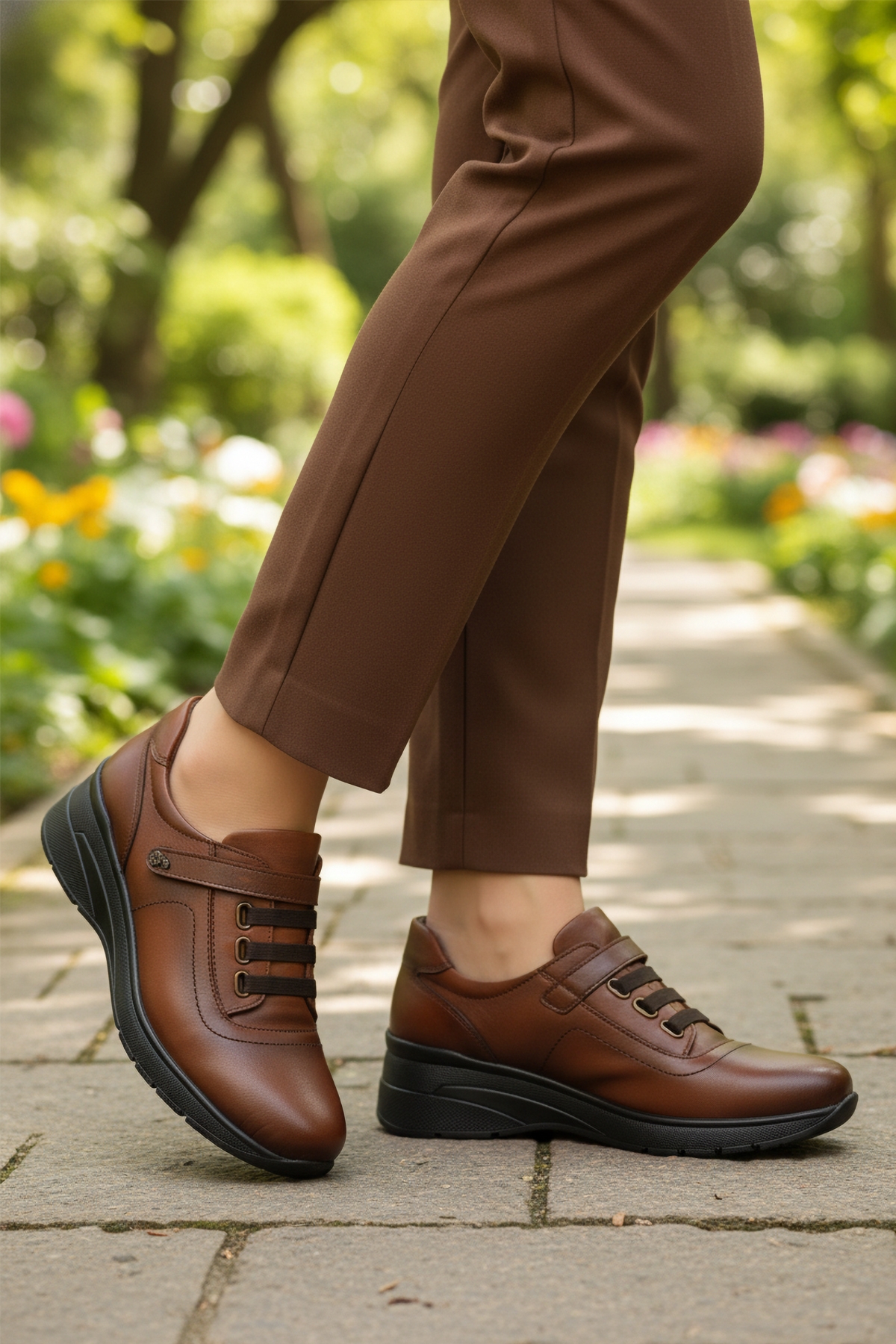 Taba Hakiki Deri Anatomik Kadın Casual Ayakkabı PLV144 Z - Görsel 4