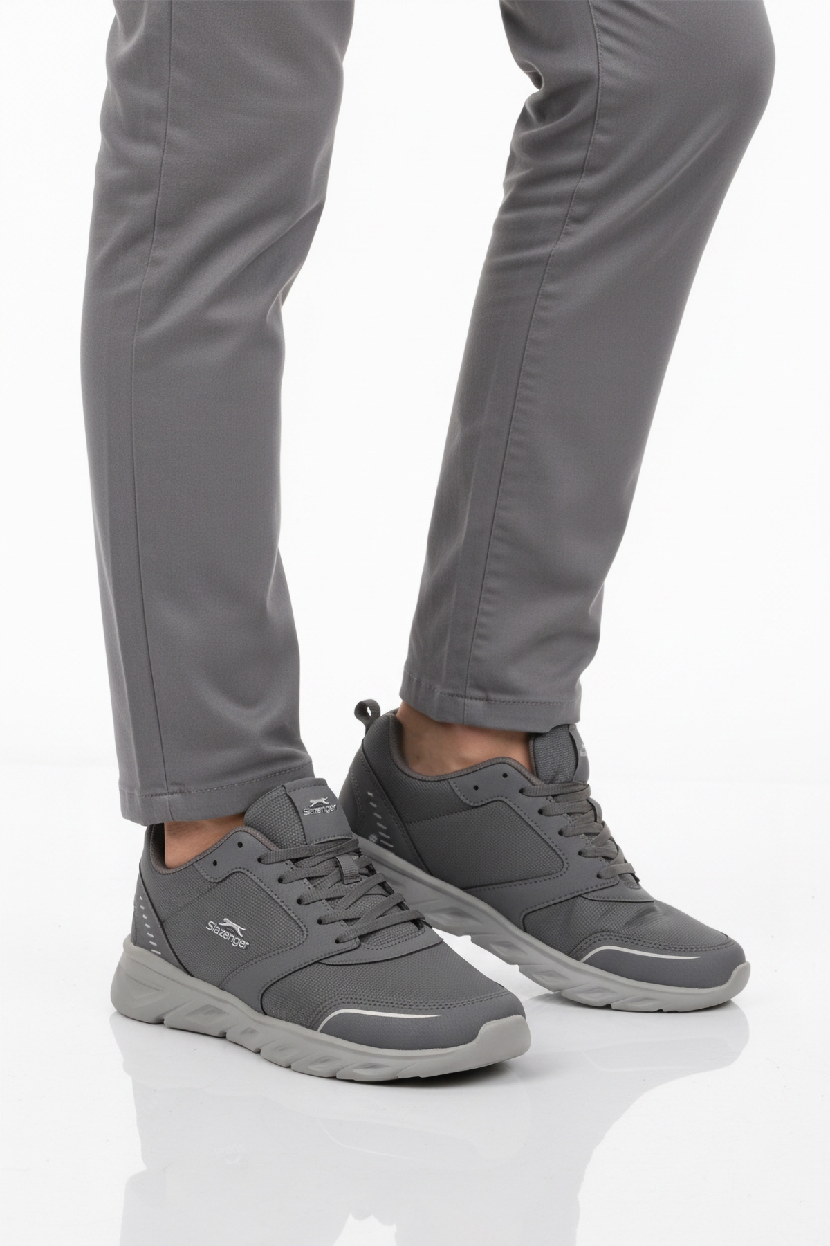 Füme Bağcıklı Hafif Esnek Cilt Erkek Spor Ayakkabı Epic M - Görsel 2