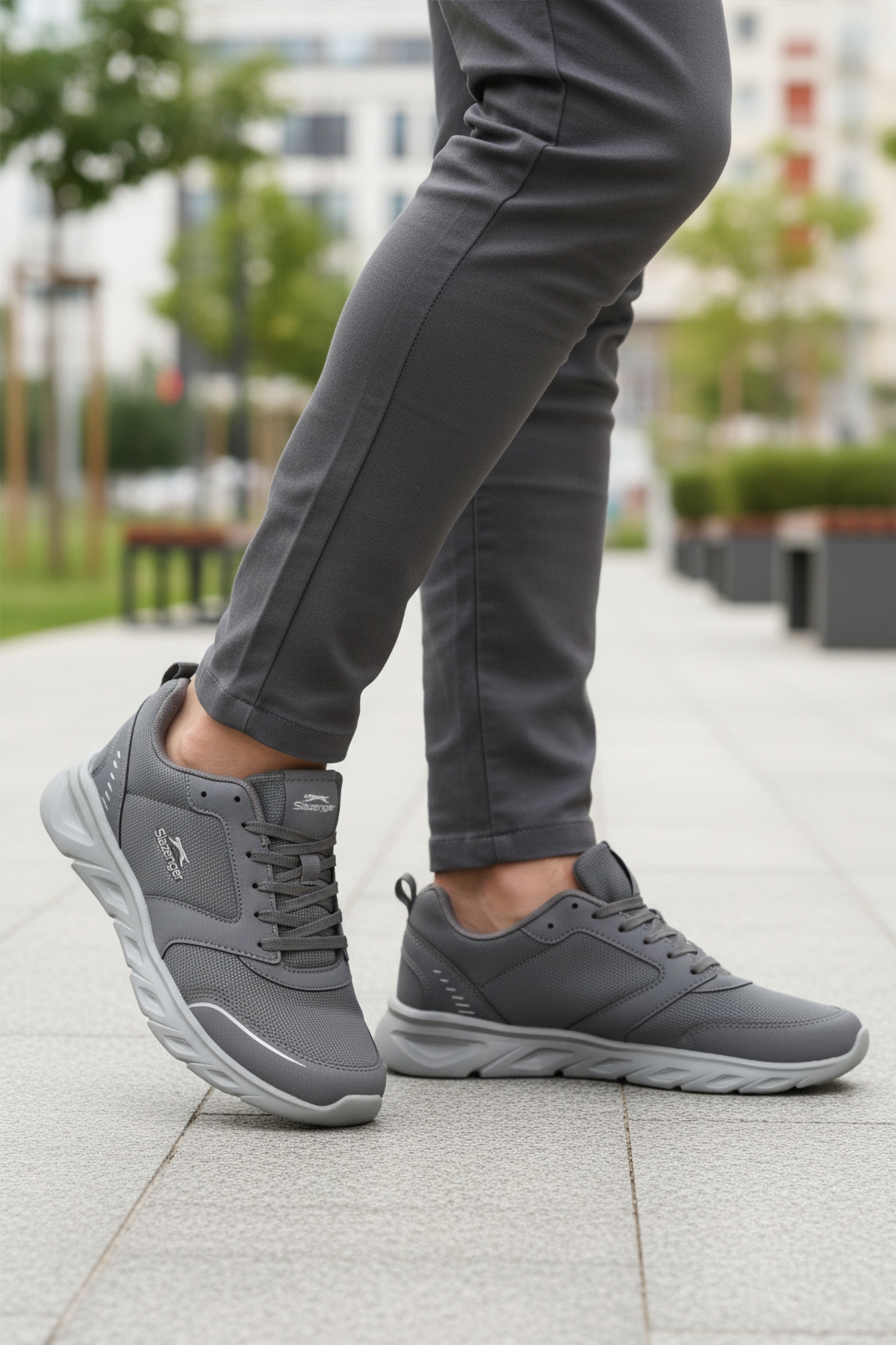 Füme Bağcıklı Hafif Esnek Cilt Erkek Spor Ayakkabı Epic M - Görsel 4