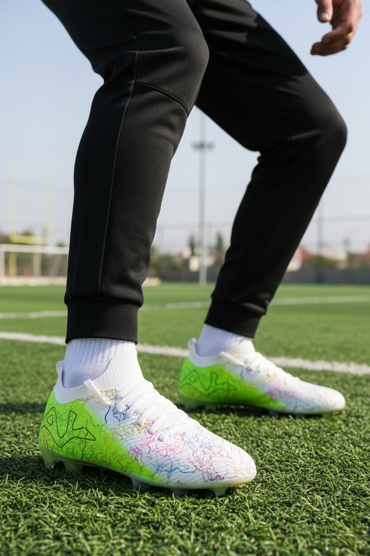 Beyaz Yeşil Bilekten Sarmalı Erkek Krampon MH-252-153 M - Görsel 4