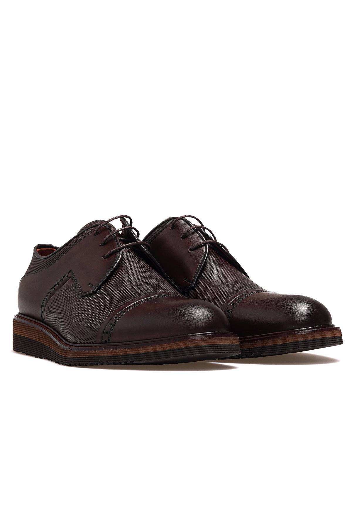 Erkek Hakiki Deri Klasik Ayakkabı 25y L5528 M Kahve - Görsel 6