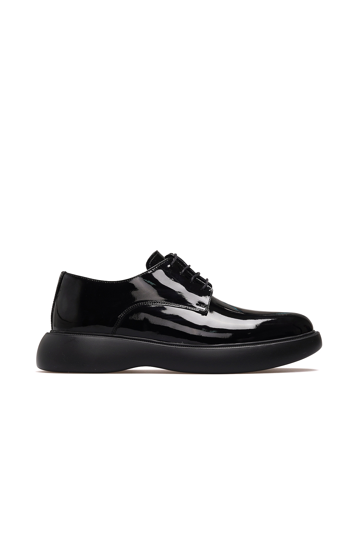 Erkek Deri Casual Günlük Ayakkabı 25k Ykö-20184 M Siyah Rugan - Görsel 2