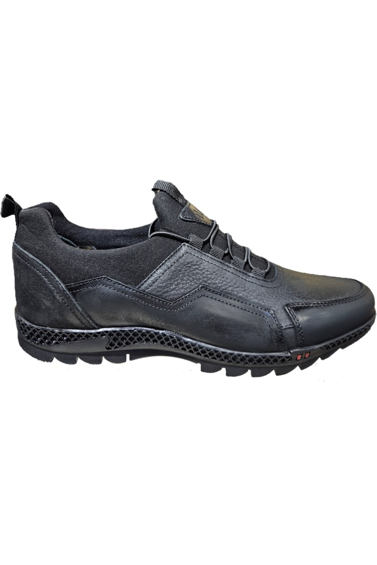 Lastik Bağcıklı Streçli Parça Kat Deri Model Erkek Casual Ayakkabı 10312 - Görsel 3
