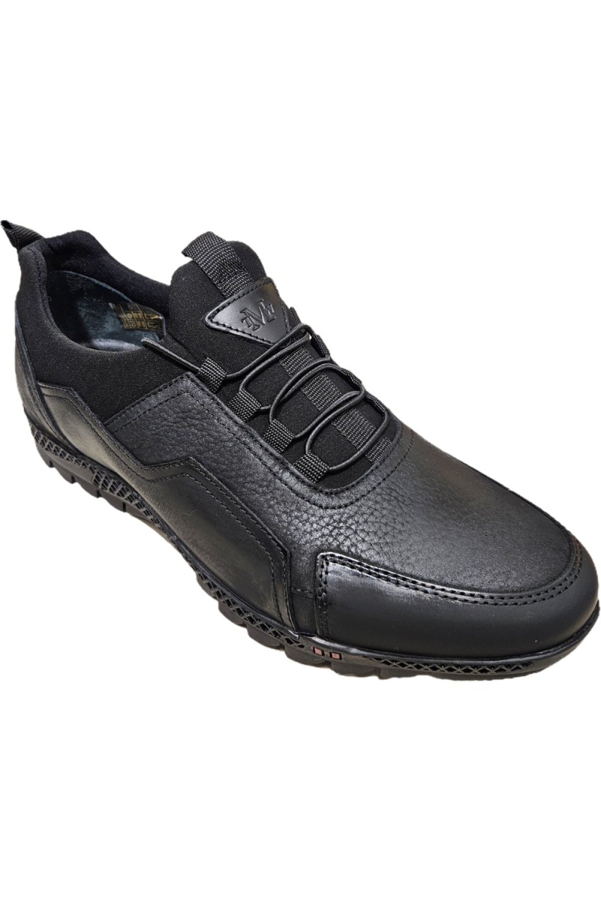 Lastik Bağcıklı Streçli Parça Kat Deri Model Erkek Casual Ayakkabı 10312 - Görsel 4