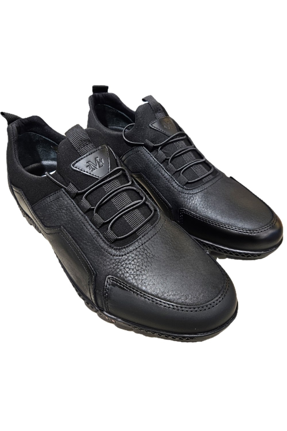 Lastik Bağcıklı Streçli Parça Kat Deri Model Erkek Casual Ayakkabı 10312 - Görsel 5