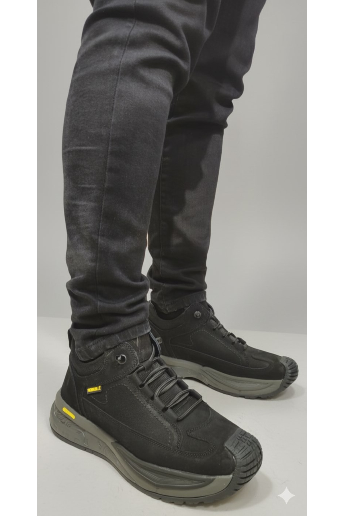 Lastik Bağcıklı Kısa Boğazlı Hakiki Deri Erkek Bot M440 - Görsel 2