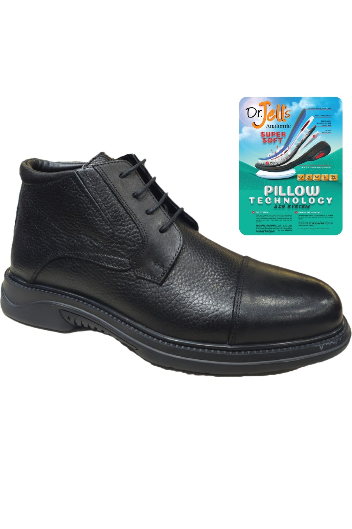 Komcero Dr.Jells Bağcıklı PILLOW TECH Floter Deri Erkek Bot K2454-2087 - Görsel 4