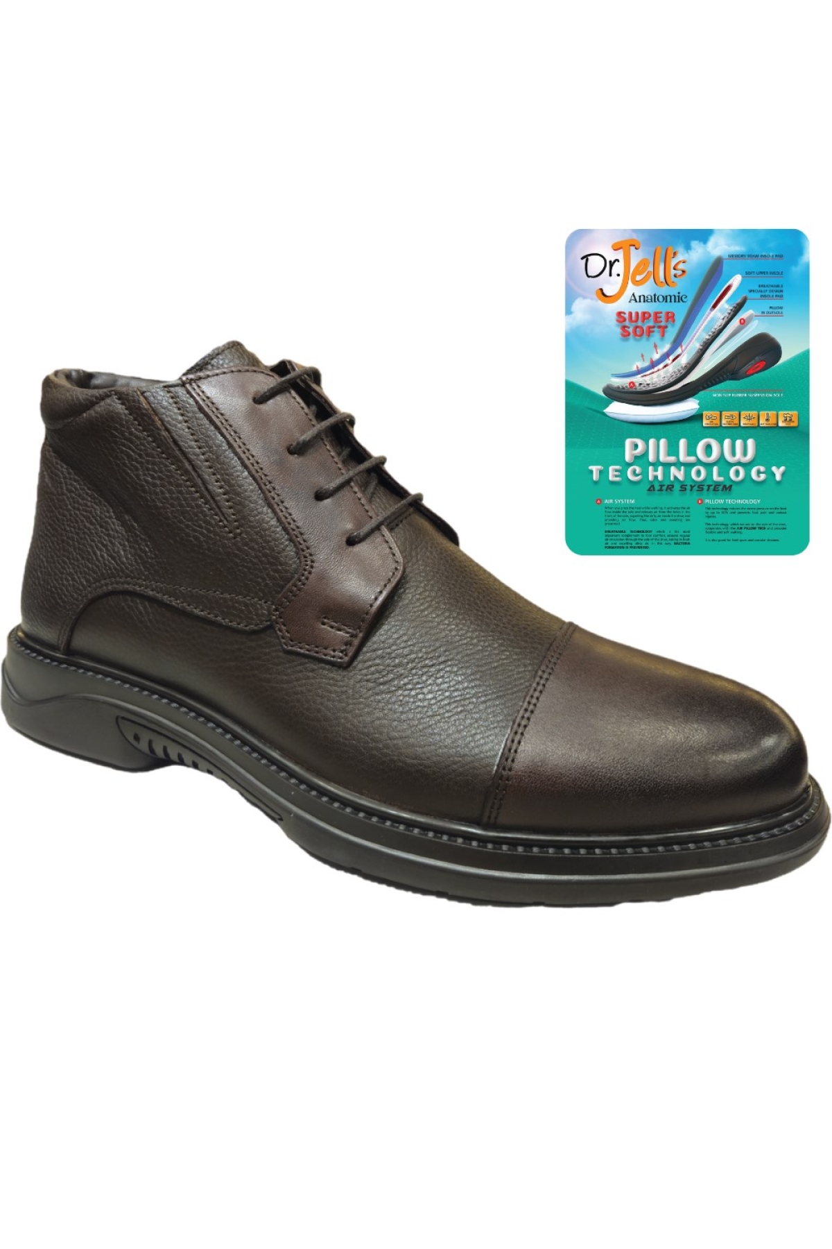 Komcero Dr.Jells Bağcıklı PILLOW TECH Floter Deri Erkek Bot K2454-2087 - Görsel 4