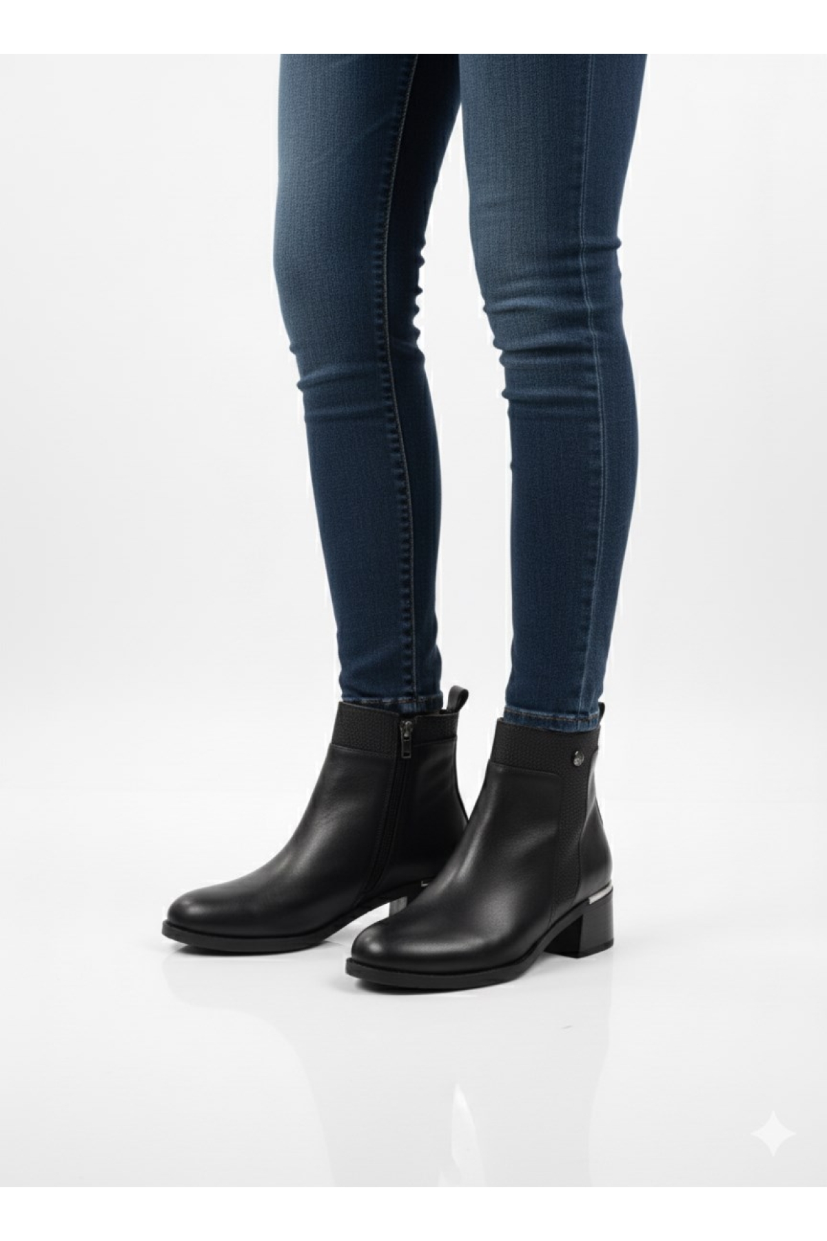 5cm Kalın Topuklu Hakiki Deri Kadın Bot Z385 - Görsel 2