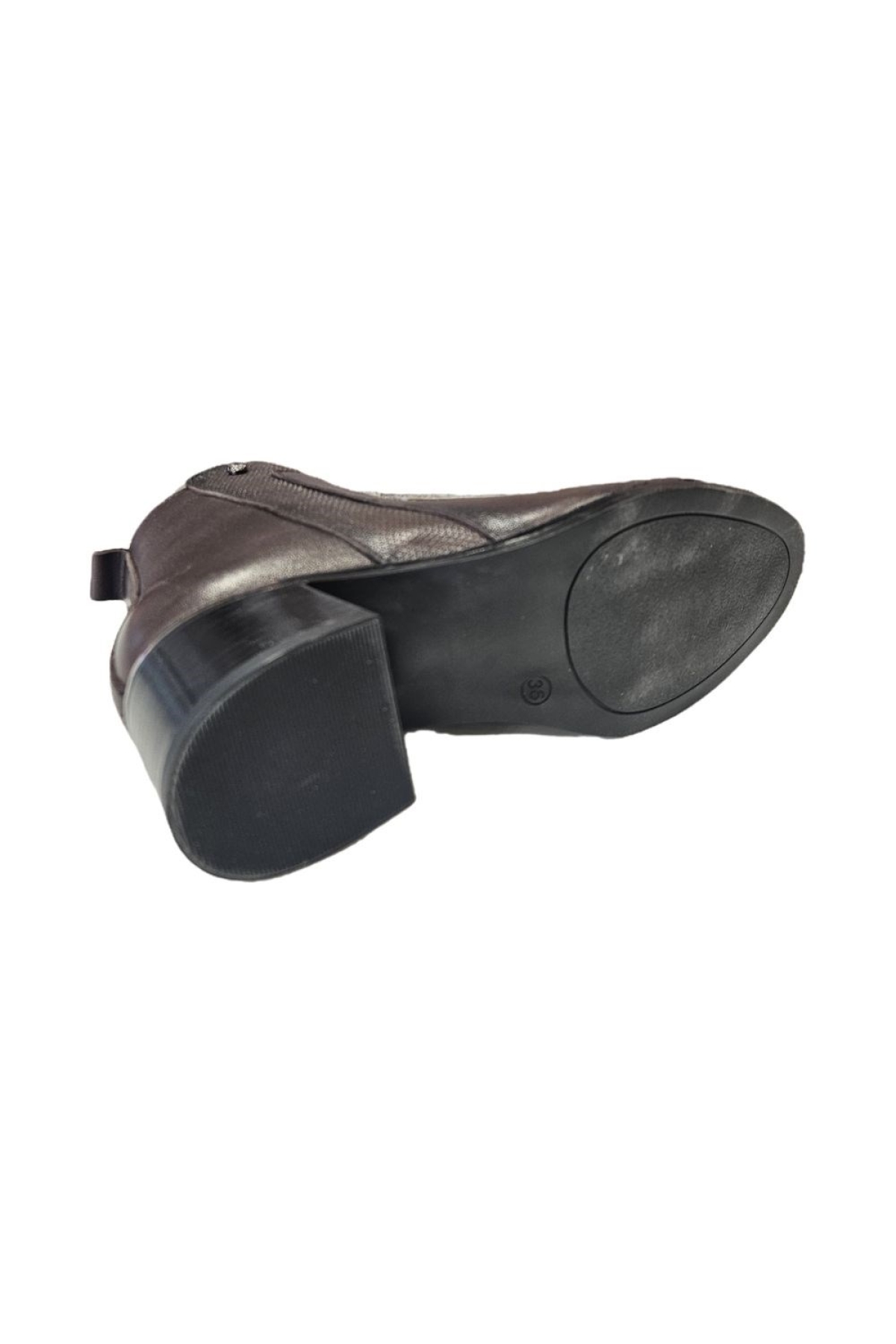 5cm Kalın Topuklu Hakiki Deri Kadın Bot Z385 - Görsel 6