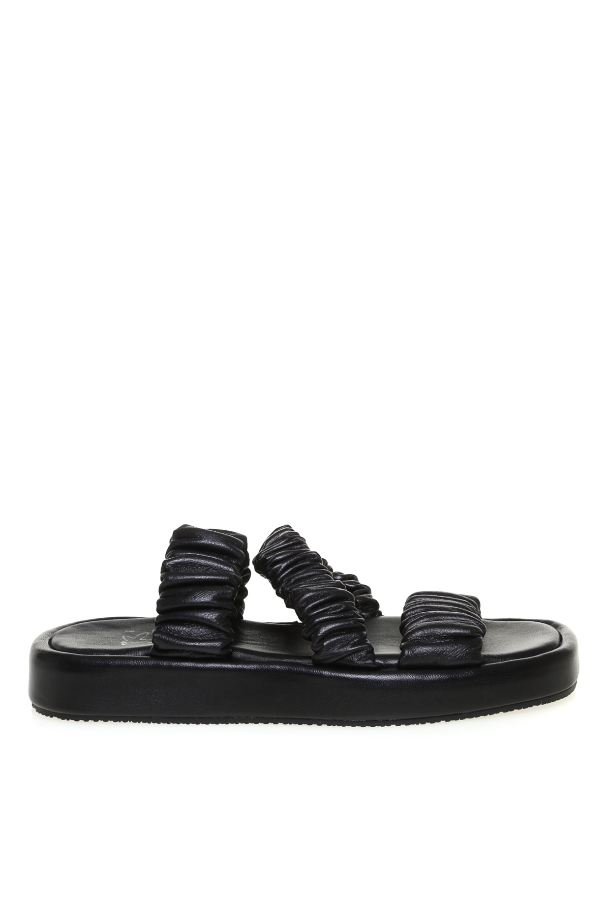 Siyah Kadın Deri Sandalet APOLDA - Görsel 2