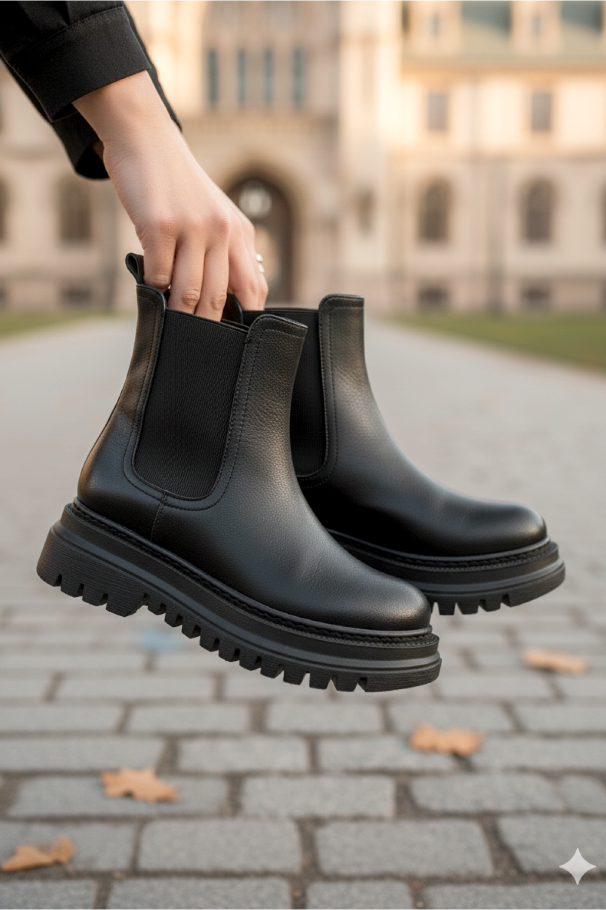 Su Geçirmez İçi Kürklü Yanlar Lastikli Çok Hafif Dikişli Taban Garantili Kışlık Siyah - Görsel 2