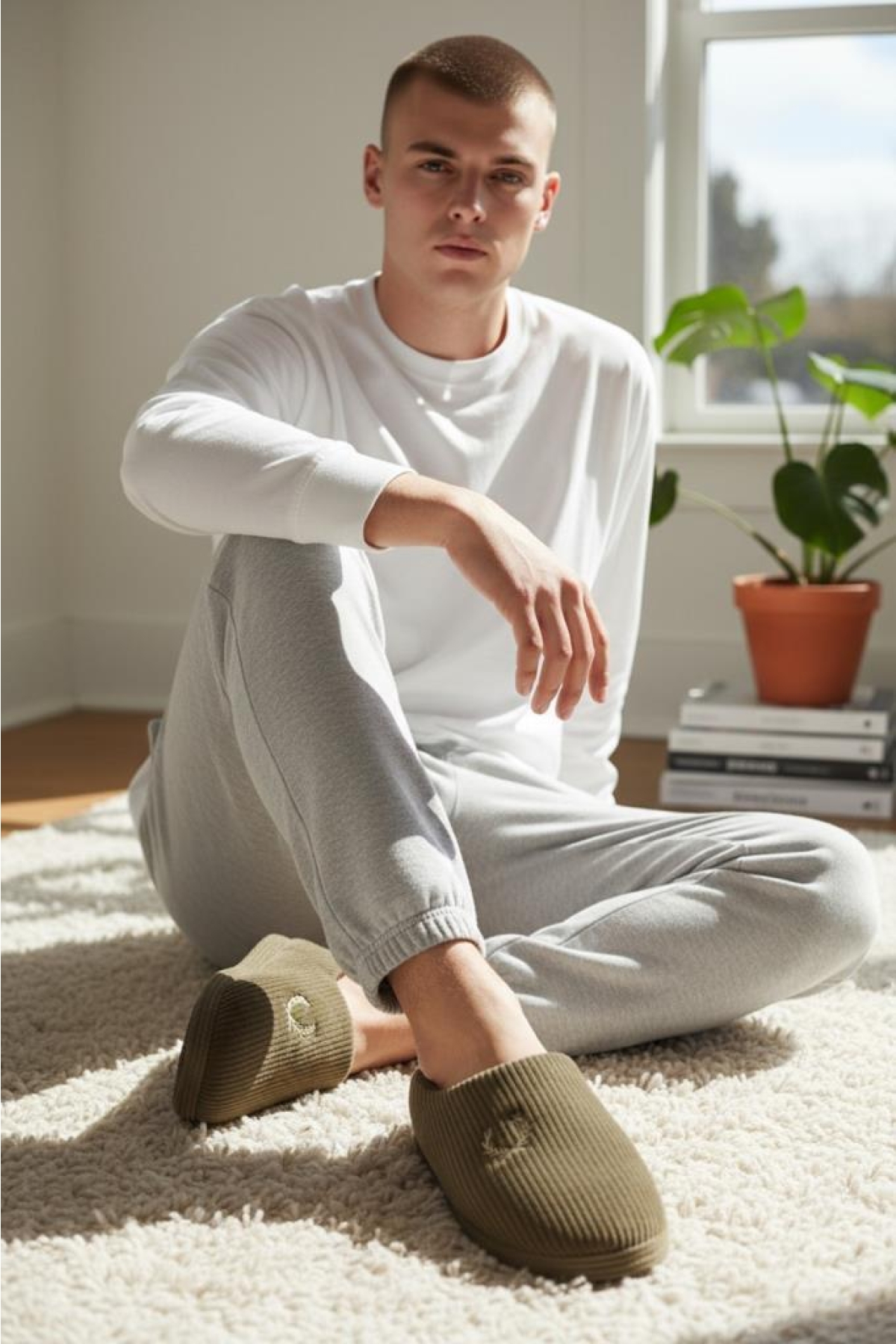 Erkek Ev Terliği Ses Yapmayan Yumuşak Rahat Taban İçi Yünlü Terlik - Görsel 5