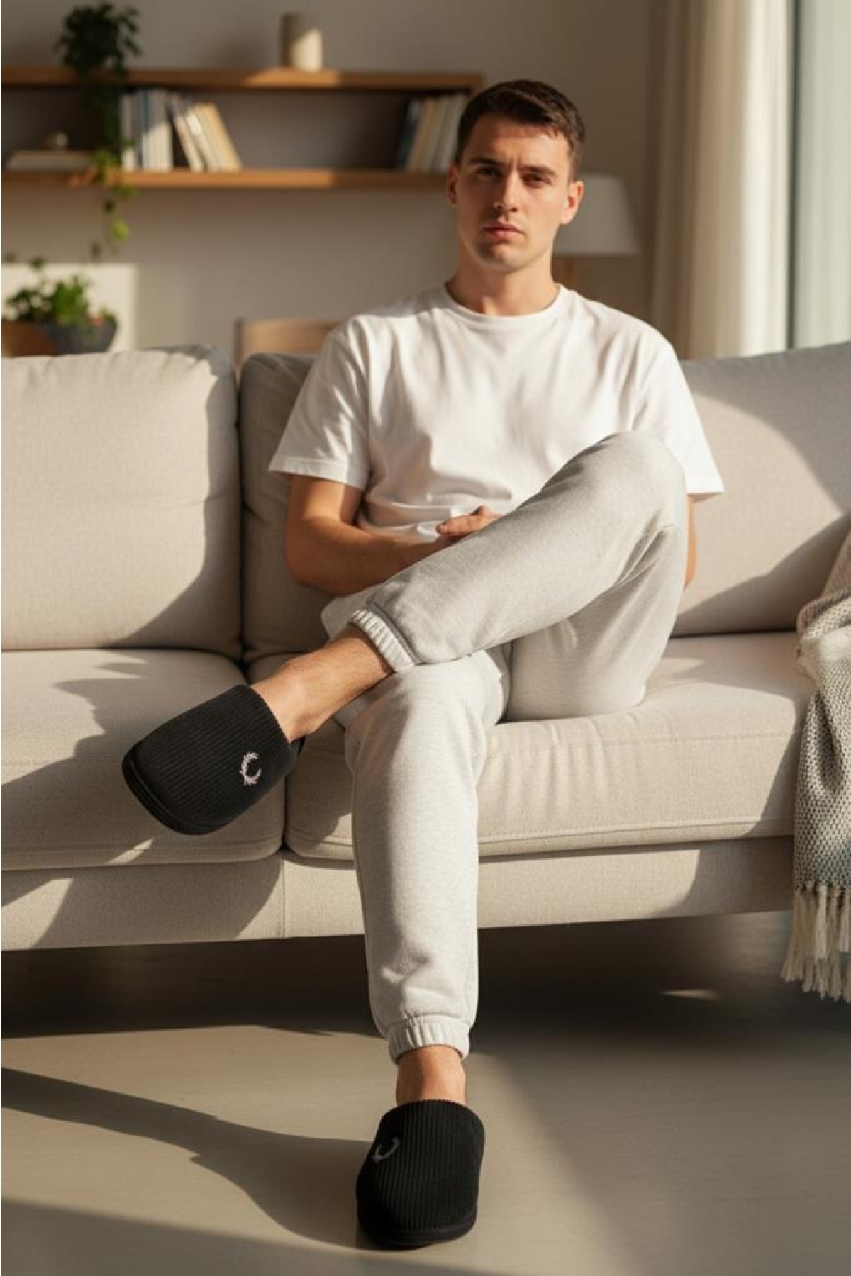 Erkek Ev Terliği Ses Yapmayan Yumuşak Rahat Taban İçi Yünlü Terlik - Görsel 2