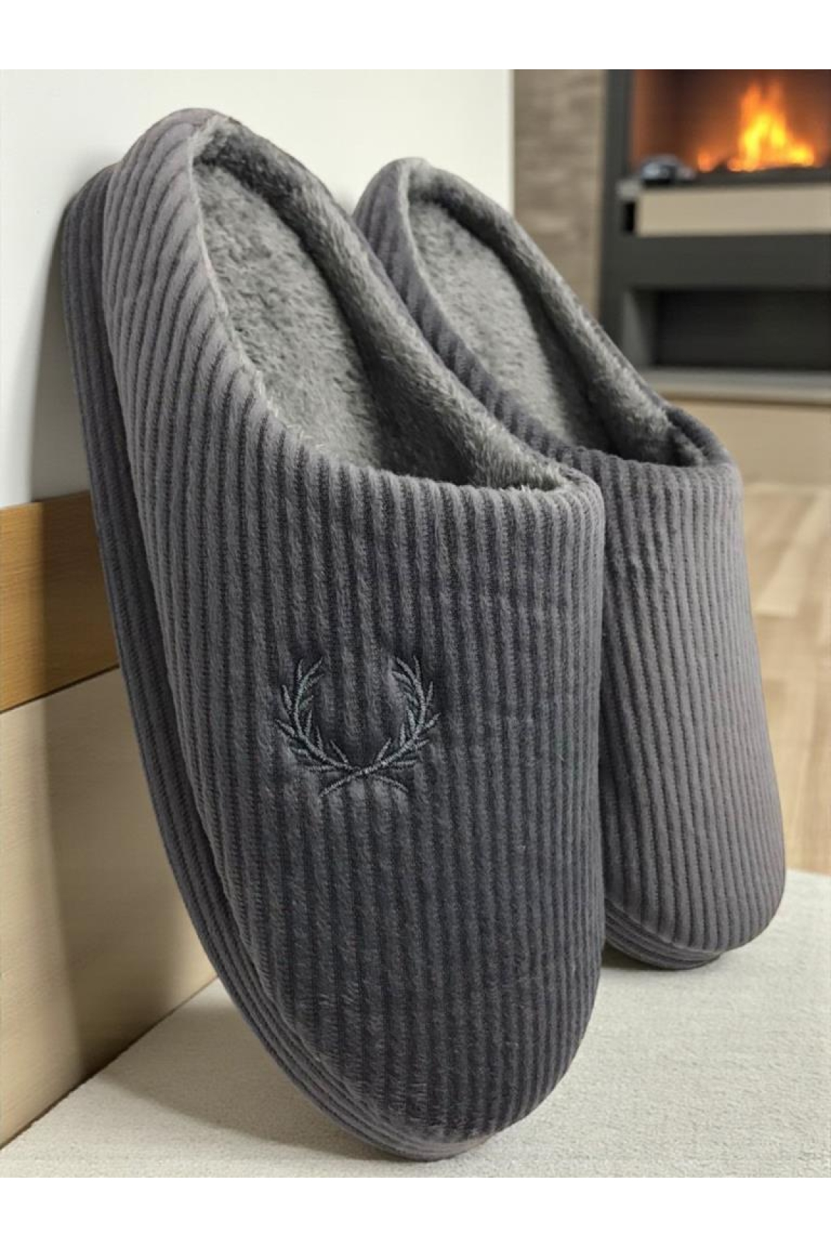 Erkek Ev Terliği Ses Yapmayan Yumuşak Rahat Taban İçi Yünlü Terlik - Görsel 3