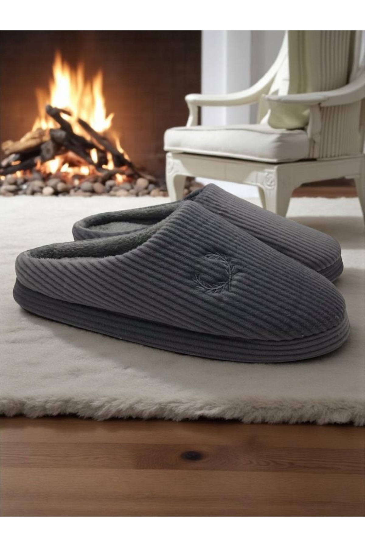 Erkek Ev Terliği Ses Yapmayan Yumuşak Rahat Taban İçi Yünlü Terlik - Görsel 4