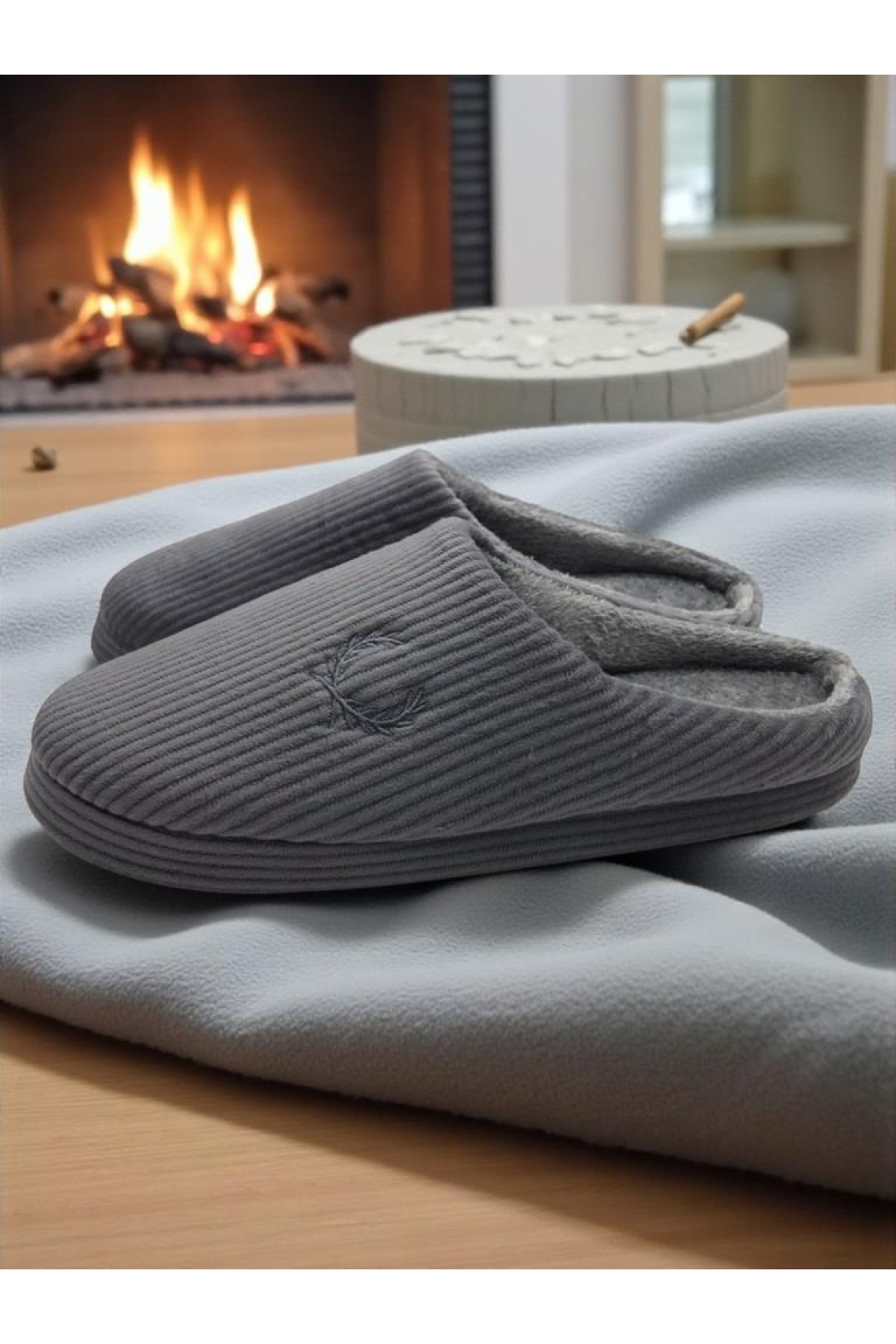 Erkek Ev Terliği Ses Yapmayan Yumuşak Rahat Taban İçi Yünlü Terlik - Görsel 5