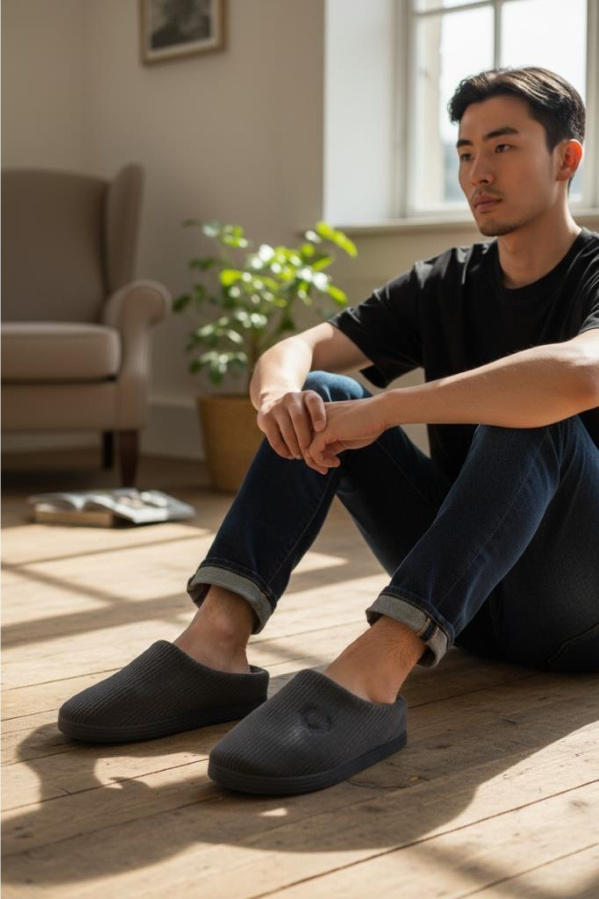 Erkek Ev Terliği Ses Yapmayan Yumuşak Rahat Taban İçi Yünlü Terlik - Görsel 6