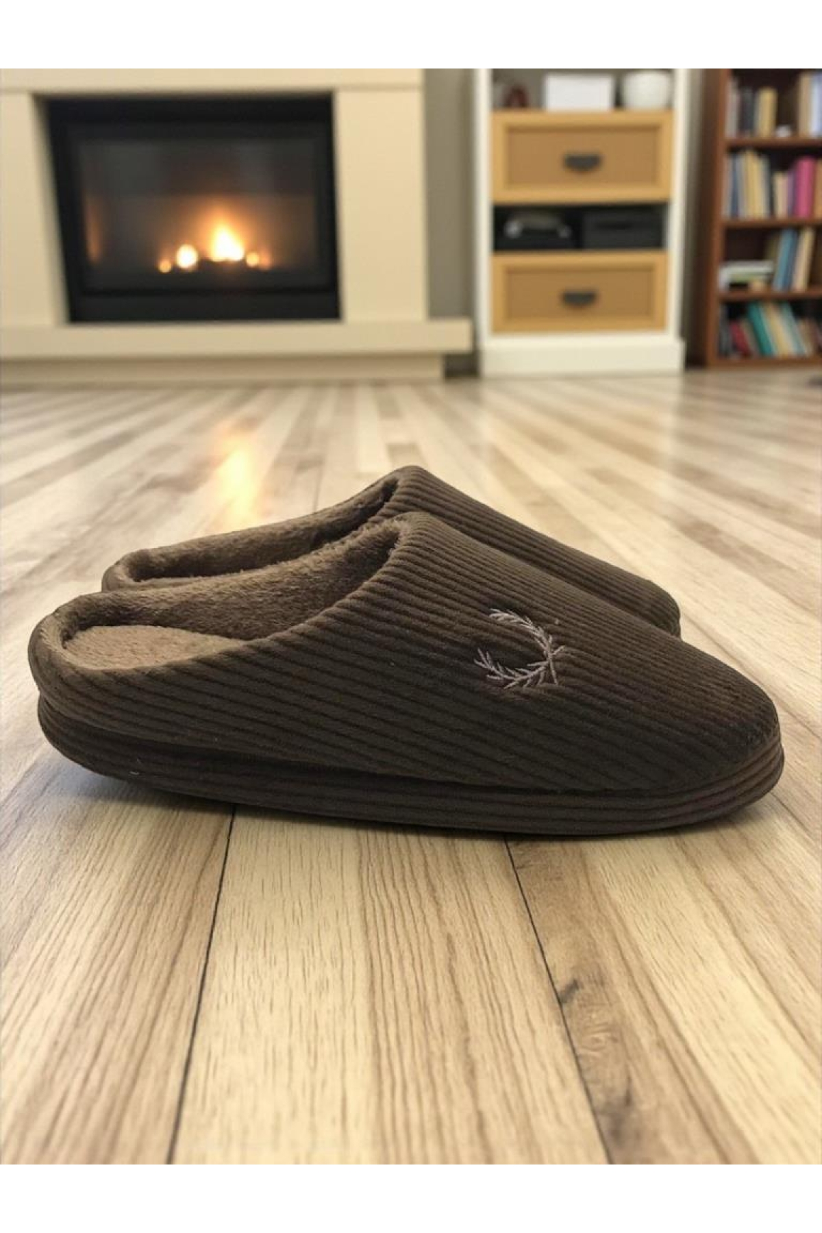 Erkek Ev Terliği Ses Yapmayan Yumuşak Rahat Taban İçi Yünlü Terlik - Görsel 2