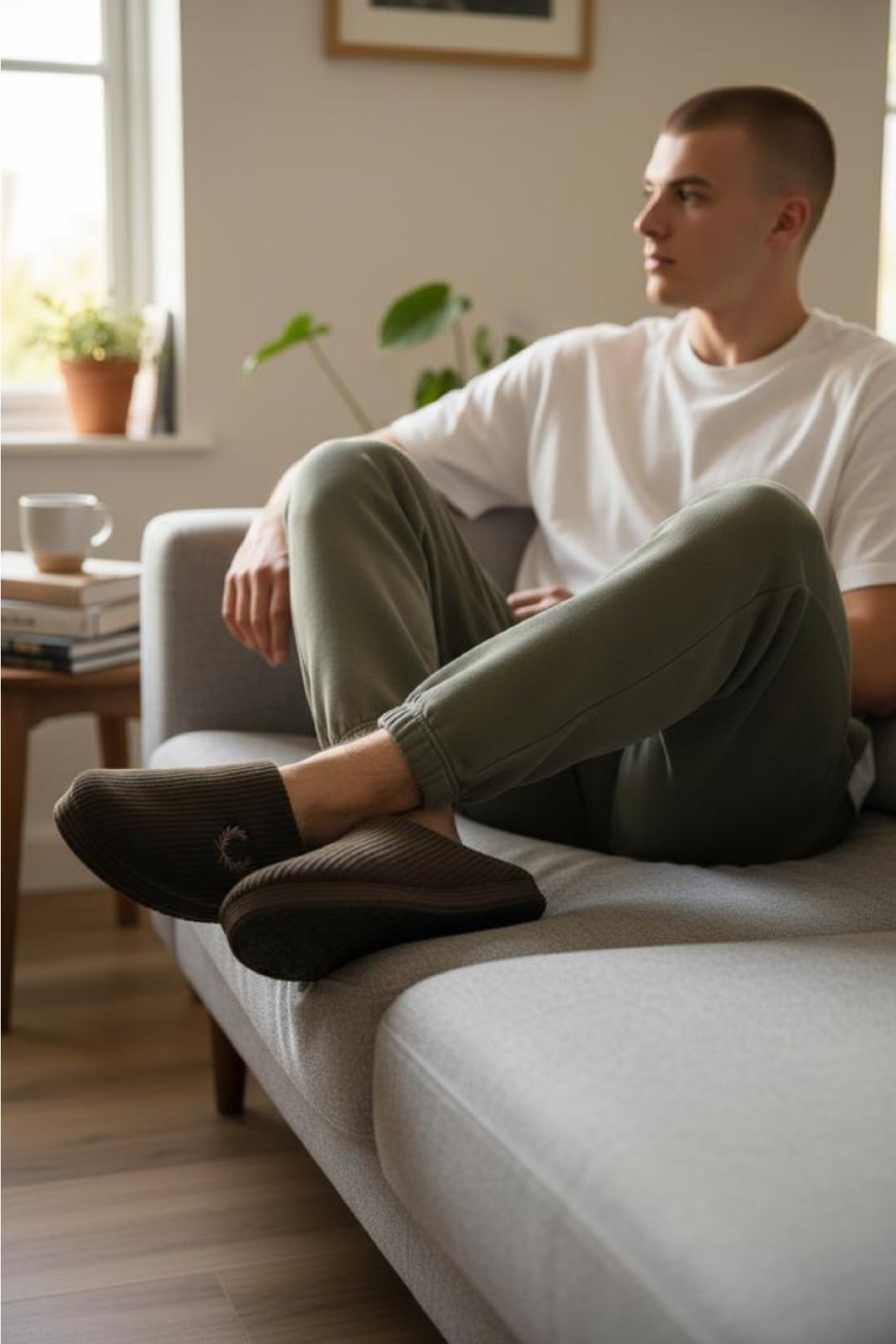 Erkek Ev Terliği Ses Yapmayan Yumuşak Rahat Taban İçi Yünlü Terlik - Görsel 3