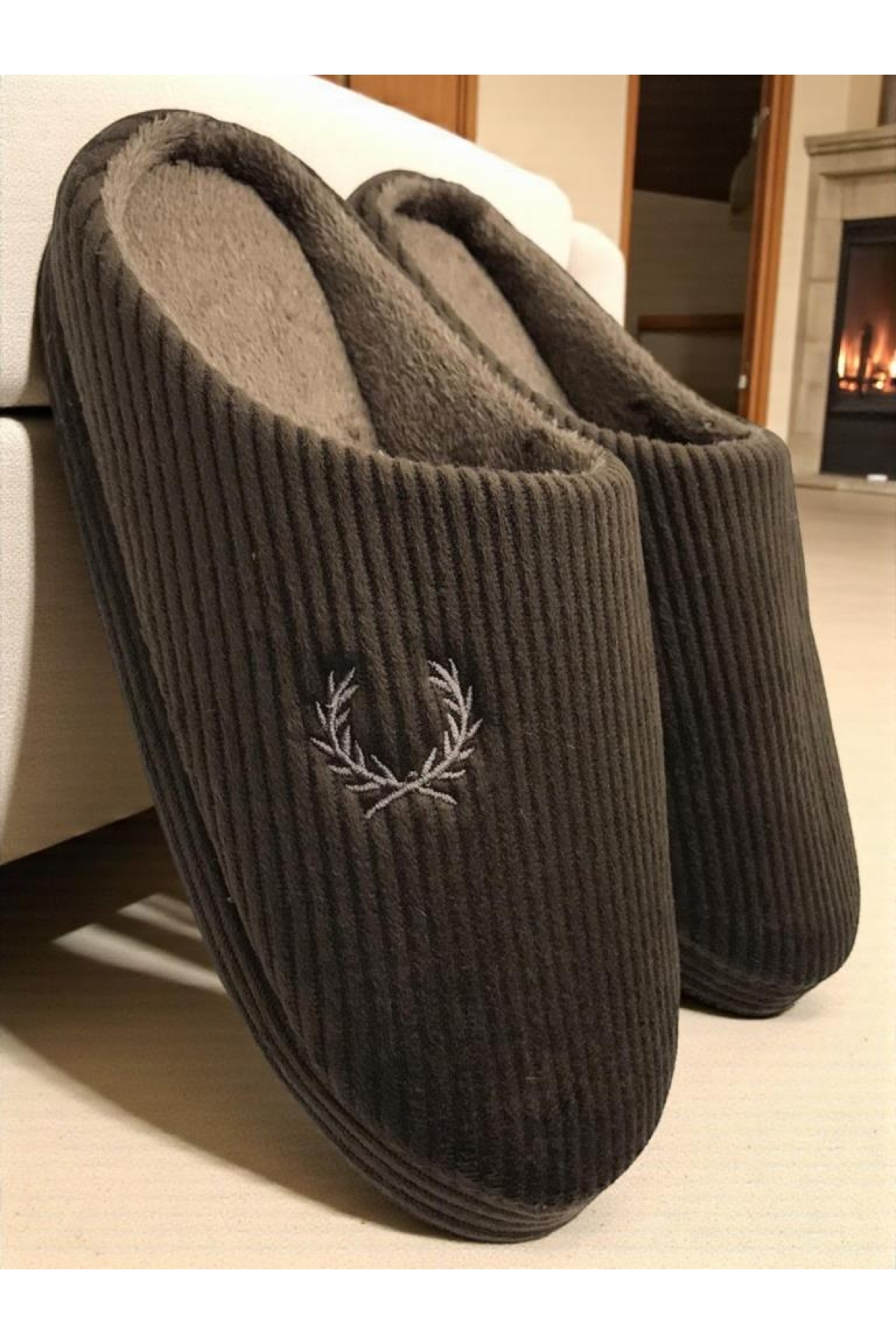 Erkek Ev Terliği Ses Yapmayan Yumuşak Rahat Taban İçi Yünlü Terlik - Görsel 5