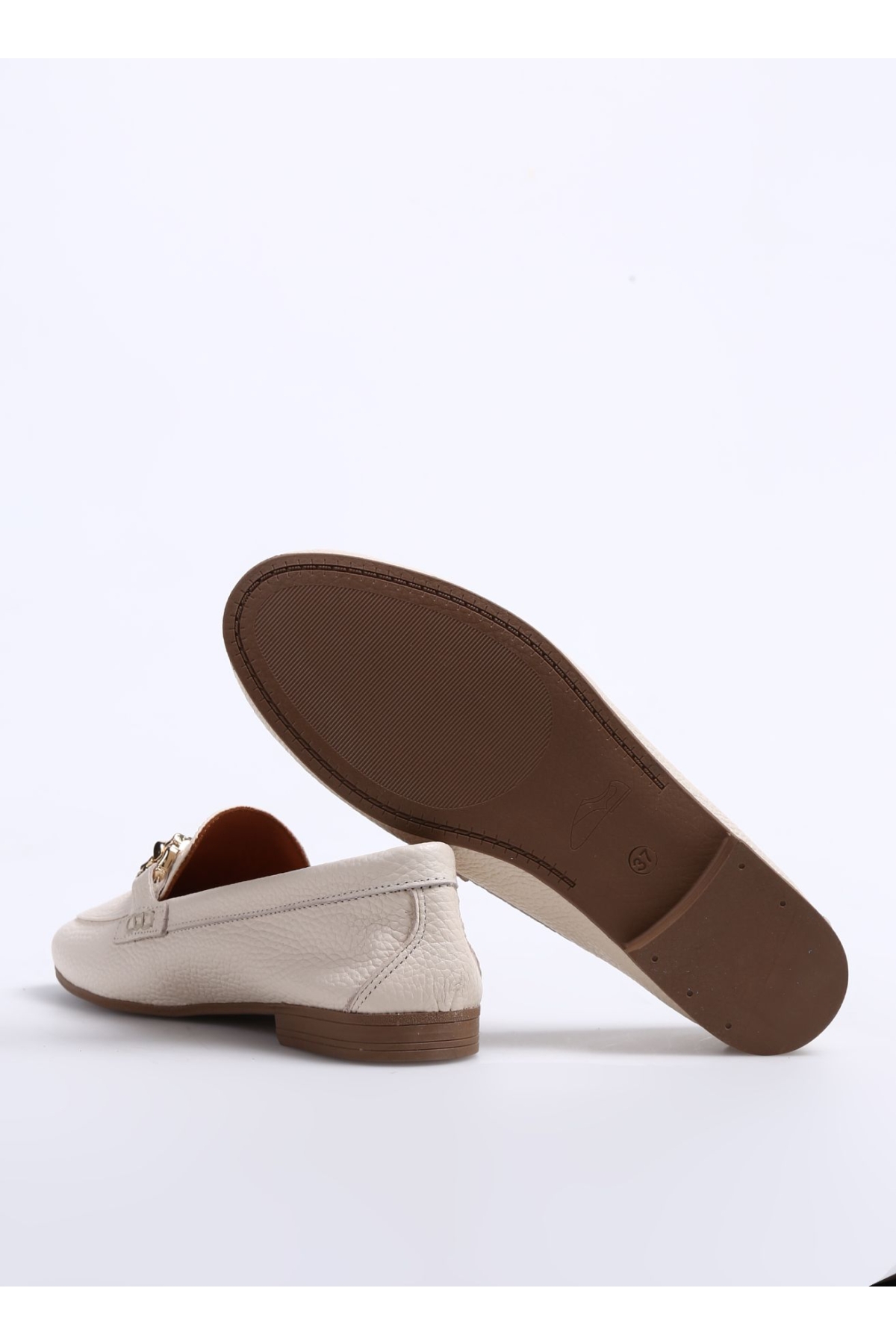 Fabrika Fabrika Bej Deri Ekru Kadın Loafer KALLIN Casual Ayakkabı | Flo Bej - 5. görsel