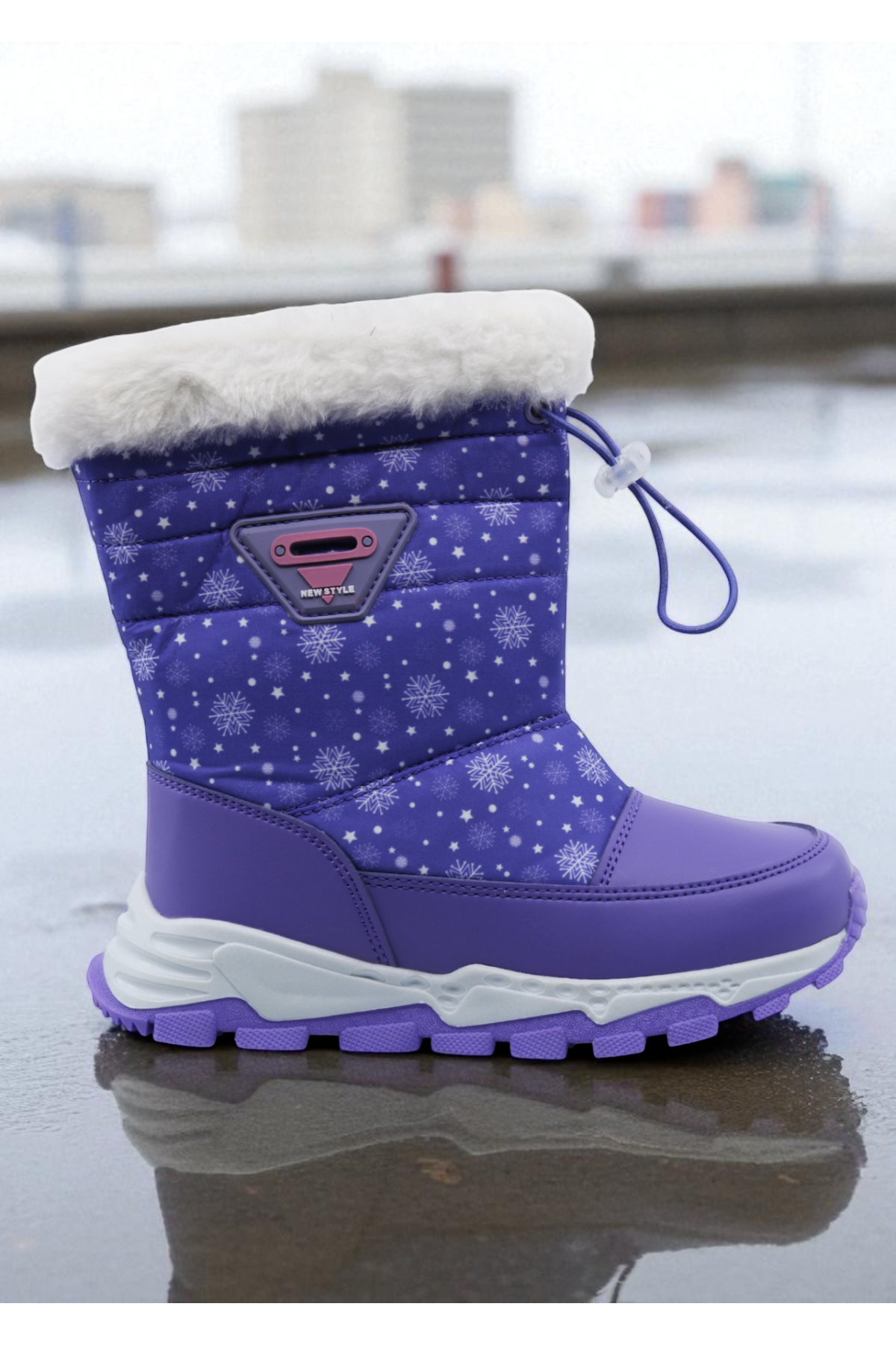 Gimli Sıcak Astar Su ve Soğuk Dayanıklı Ortopedik Kaymaz Taban Çocuk Kar Botu - Görsel 4