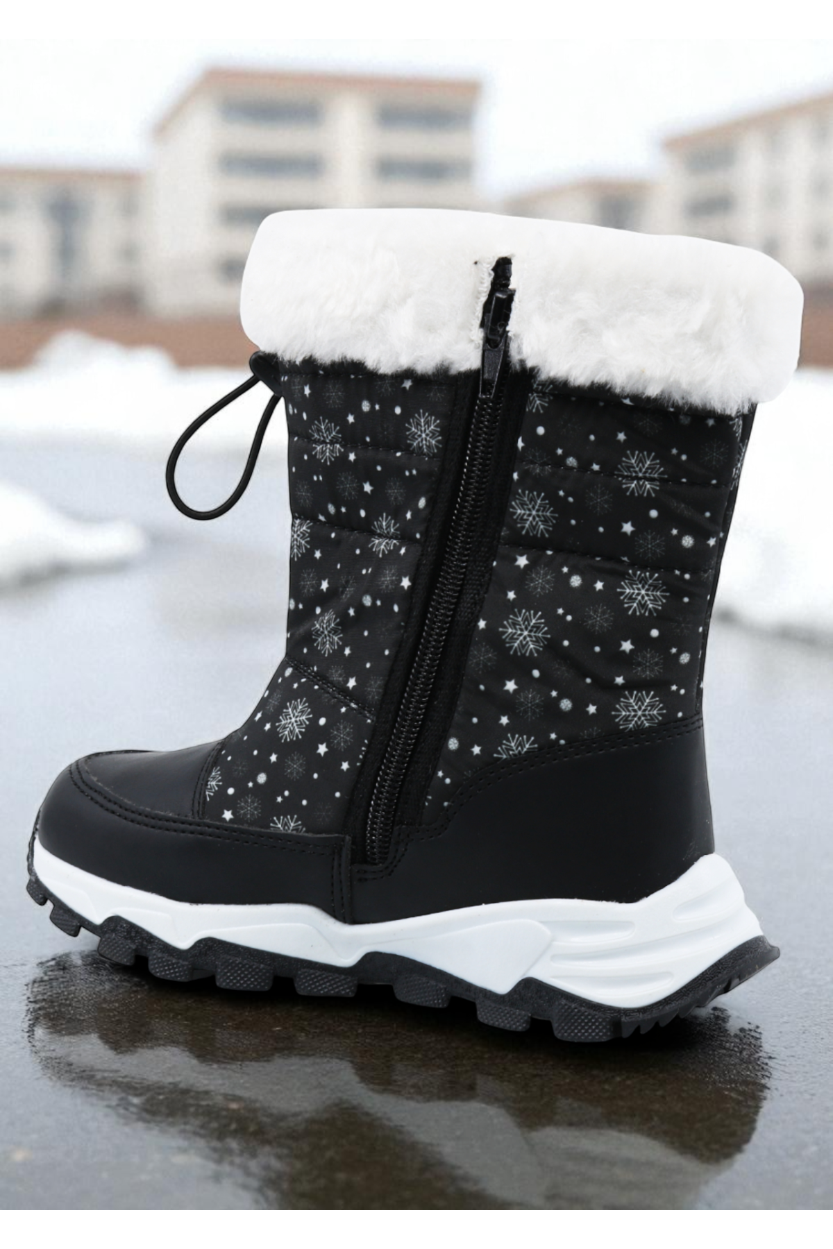 Gimli Sıcak Astar Su ve Soğuk Dayanıklı Ortopedik Kaymaz Taban Çocuk Kar Botu - Görsel 3