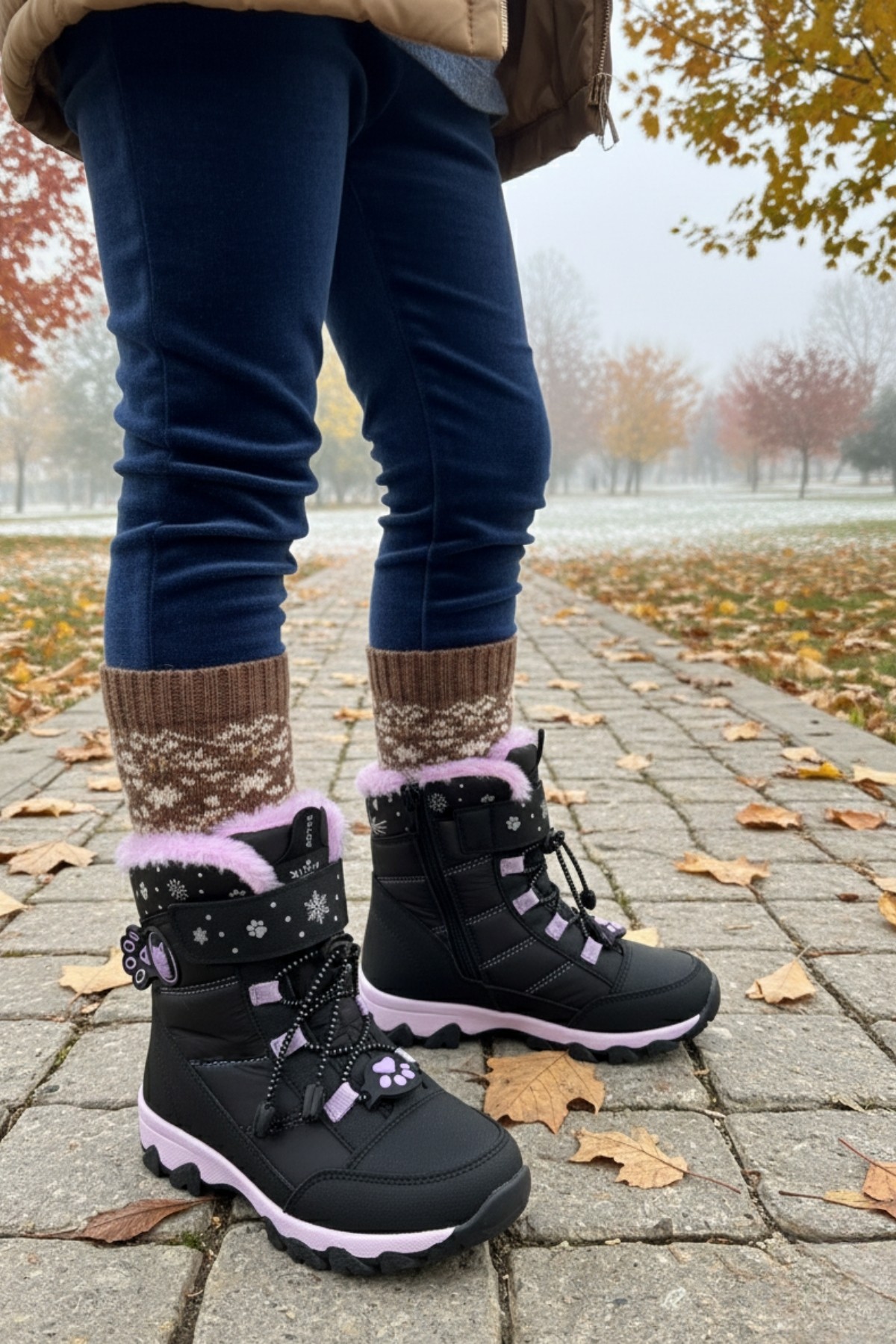 TİGGER İçi Kürklü Bağcıklı ve Cırtlı Kız Çocuk Bot - Görsel 2