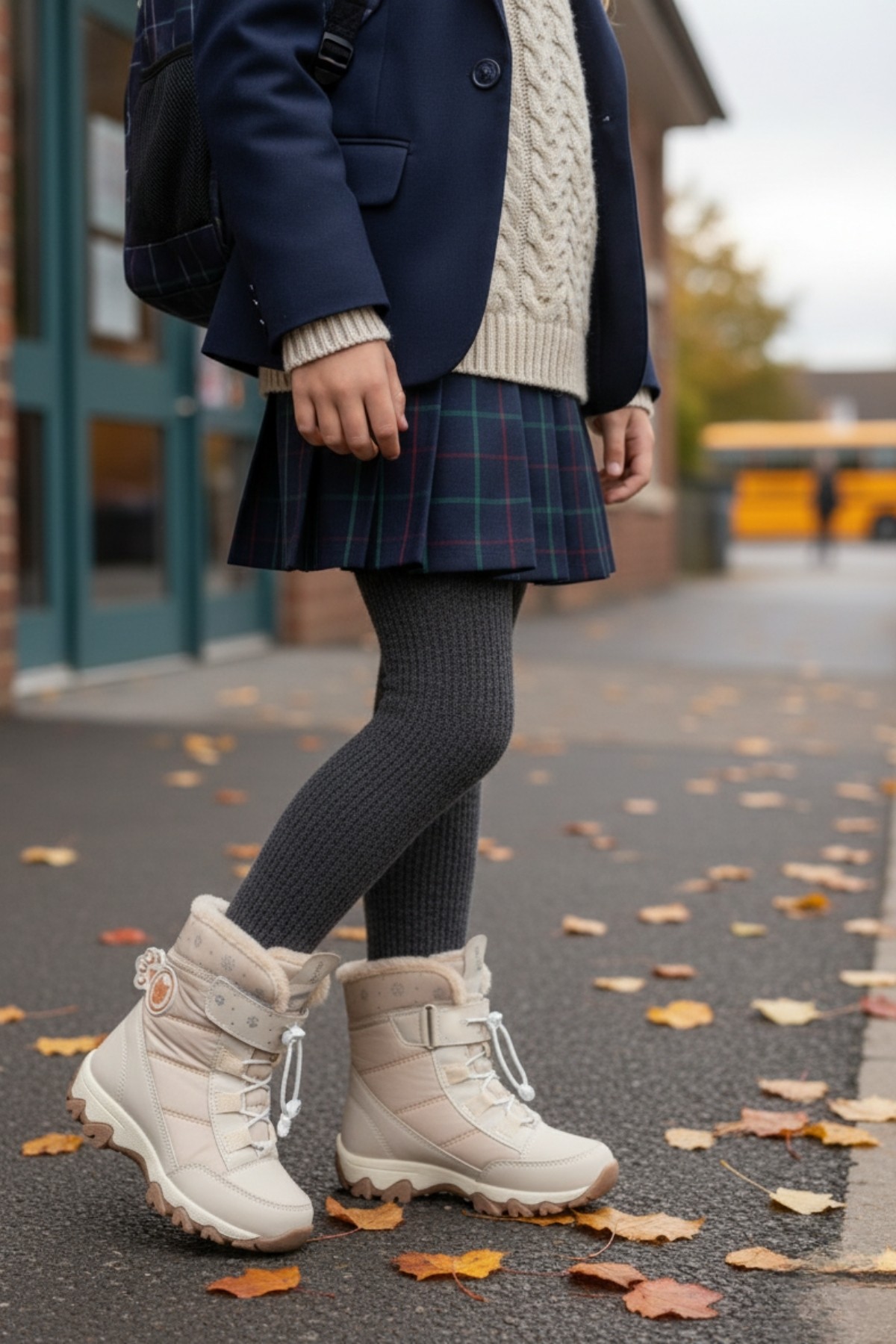 TİGGER İçi Kürklü Bağcıklı ve Cırtlı Kız Çocuk Bot - Görsel 5