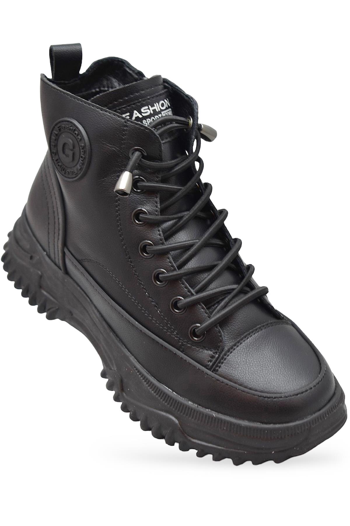 Full Ortopedik Taban Günlük Fermuarlı Bilekli Kadın Ayakkabı Spor 24K310-13 - Görsel 2